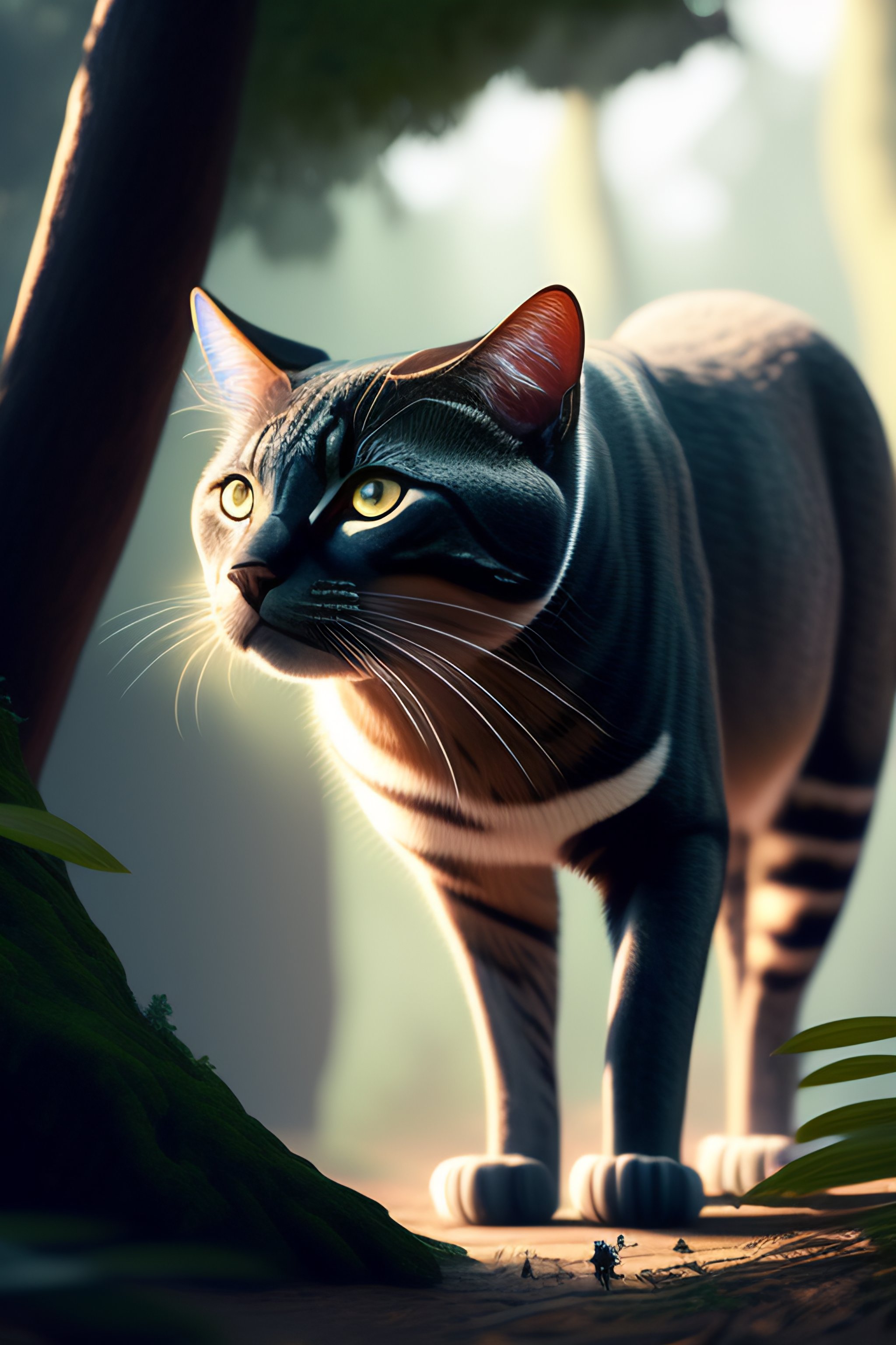 ArtStation - Cats and the forest