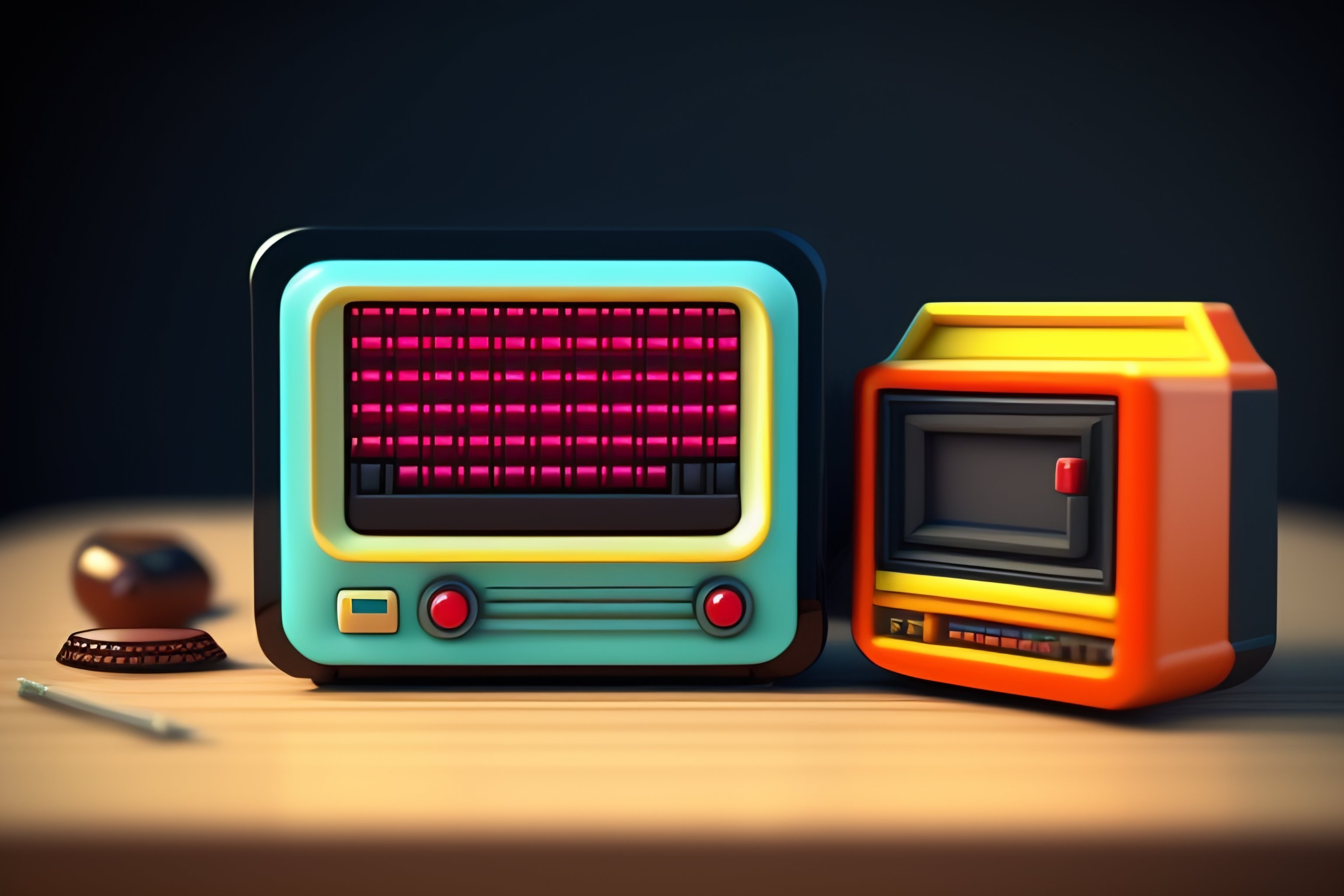 Lexica - 3D pixel retro tiny cute computer