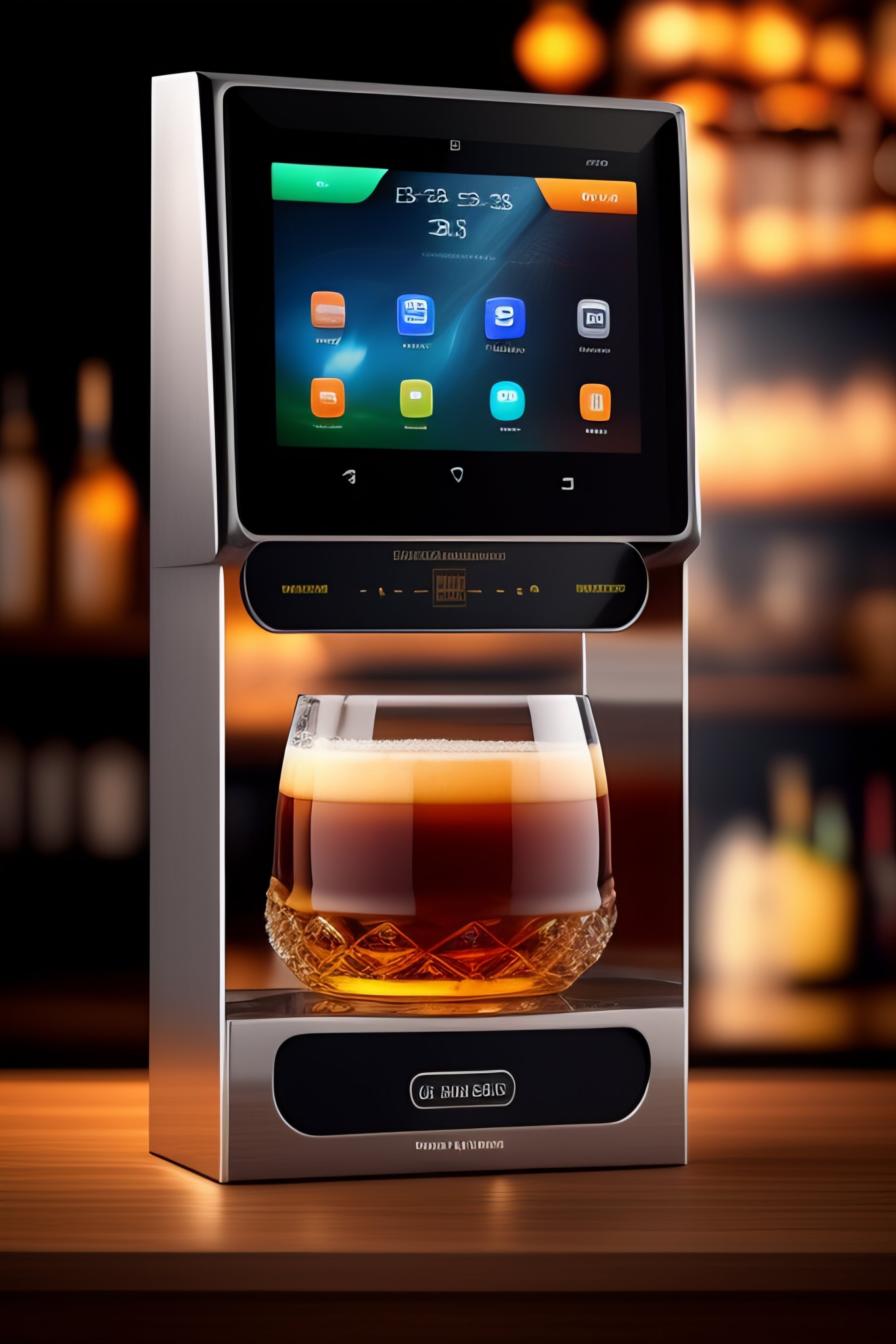 Lexica A smart bartender design with a 7” inch touch display that