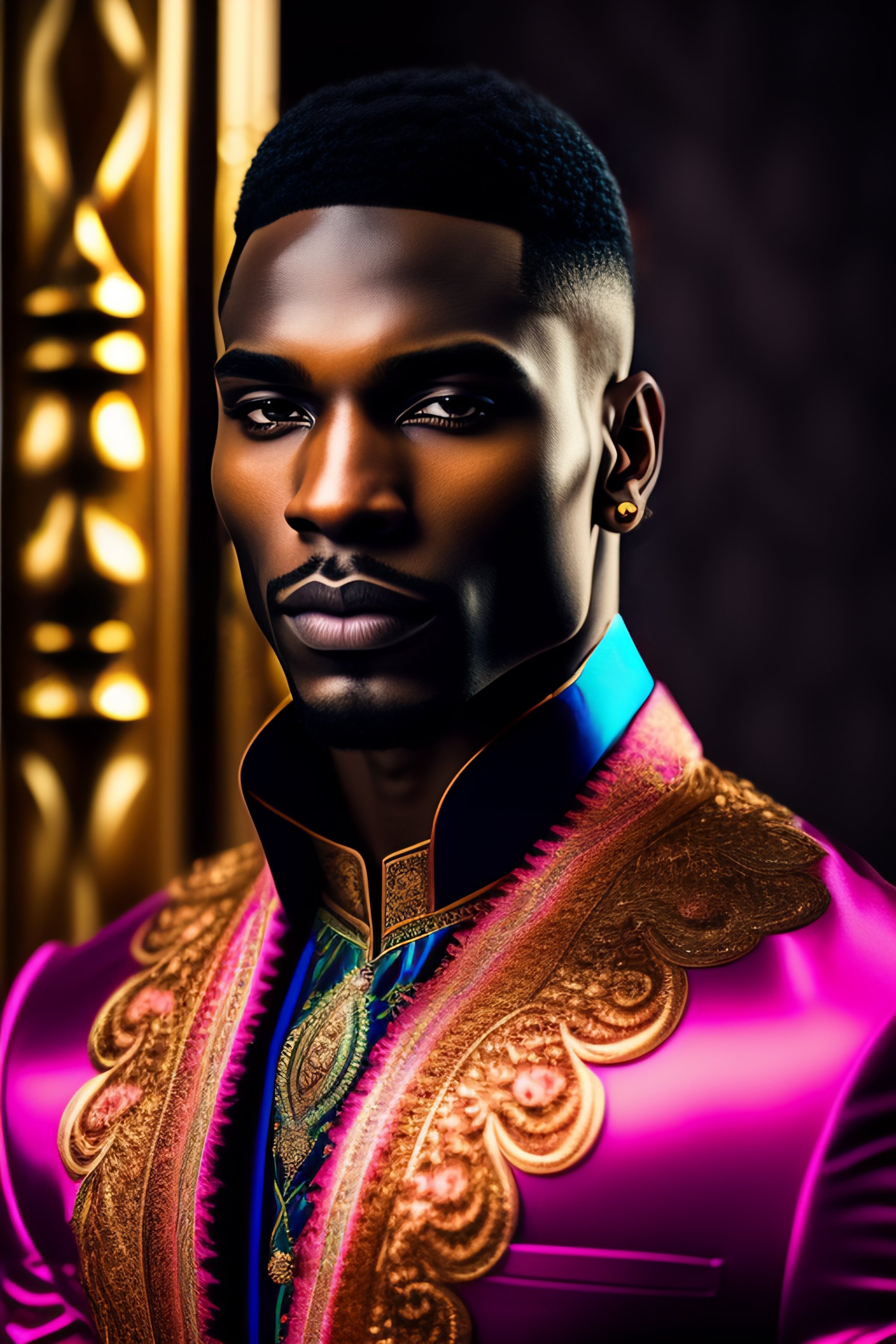Lexica A Beautiful And Mysterious Melanated Man In An Intricate And Colorful Gown No Blur 4210