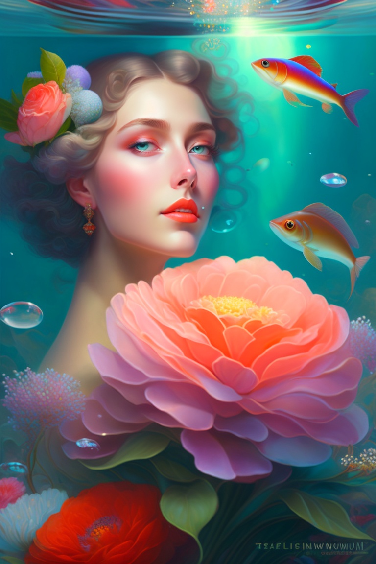 Lexica - Portrait of a beautiful mysterious woman holding a bouquet of ...