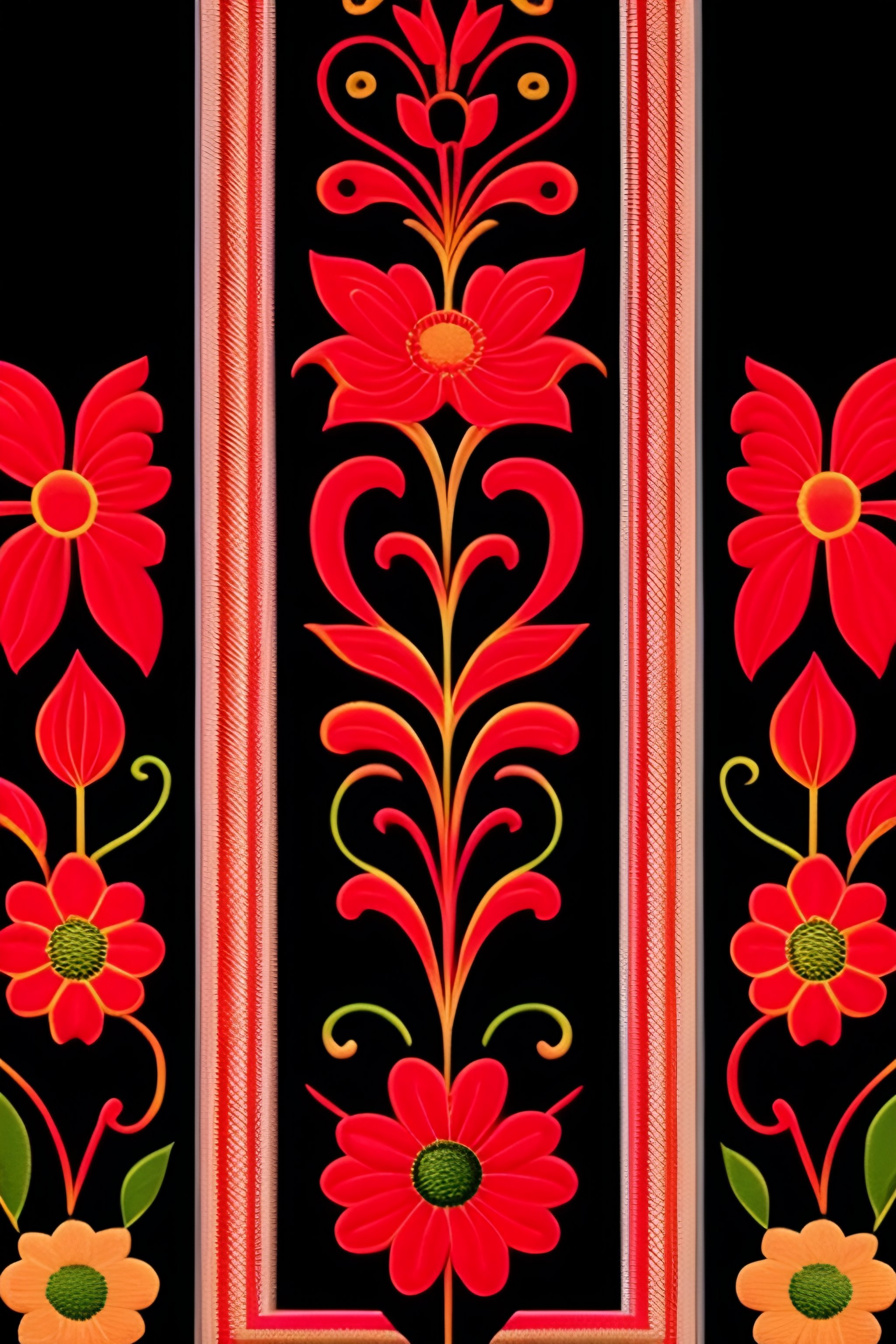 Lexica Modern Ukrainian embroidered parallelepiped pillar with flower