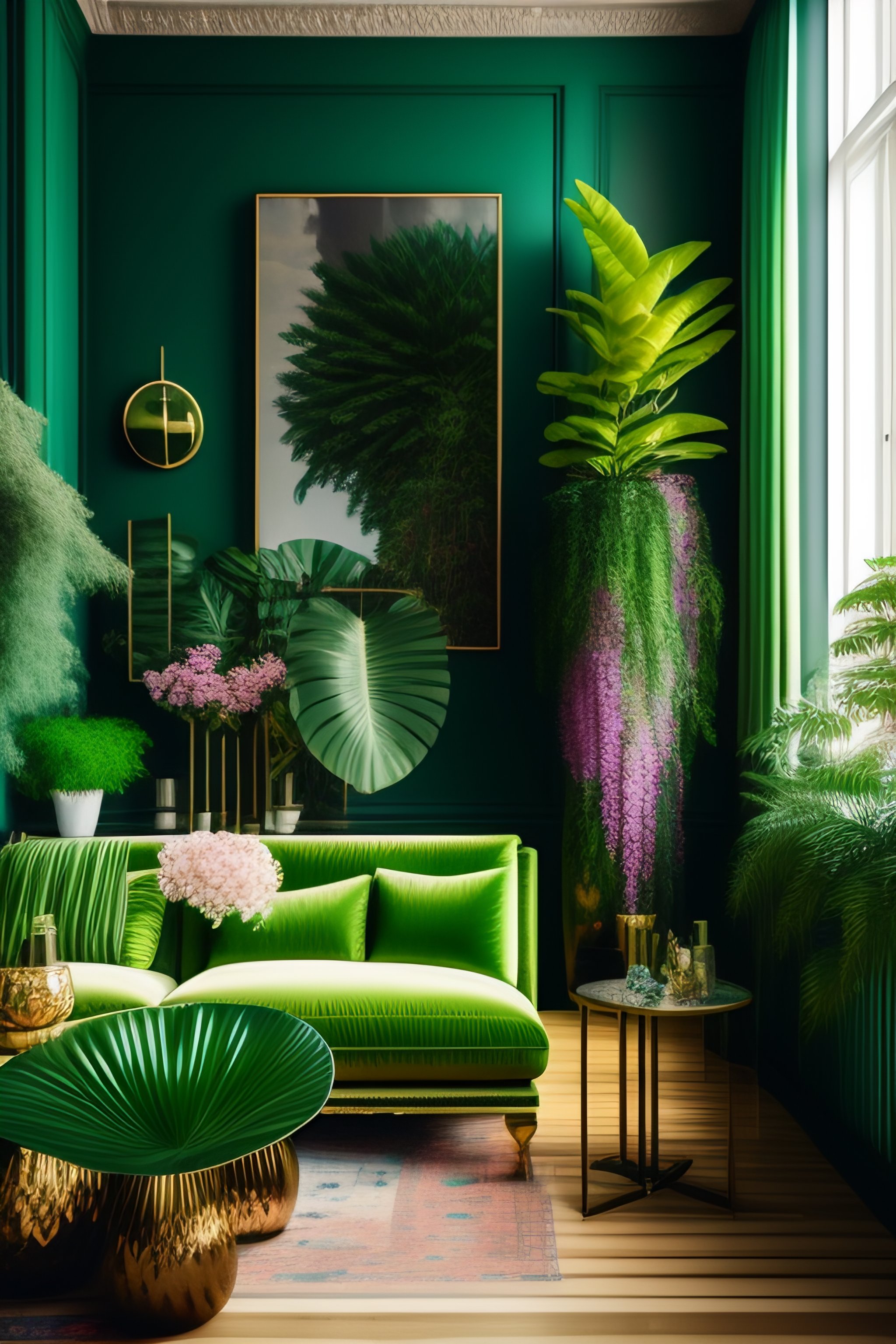 Lexica - Architectural Digest photo of a maximalist green {vaporwave ...