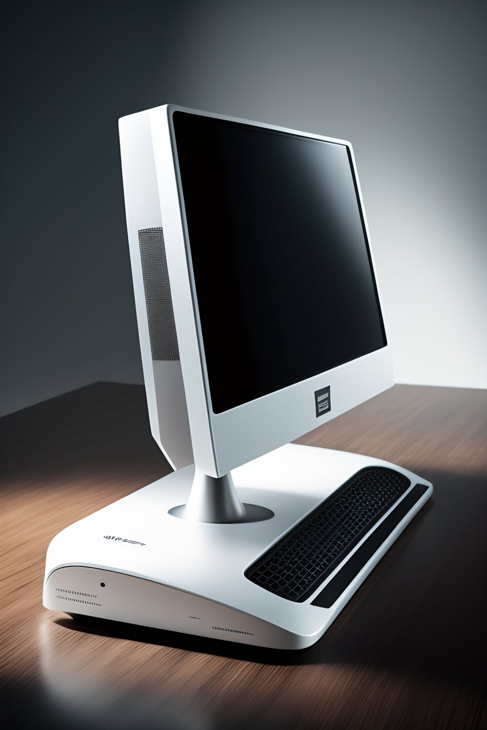 Lexica - A PC Monitor designed by Dieter Rams. Product ad futuristic.