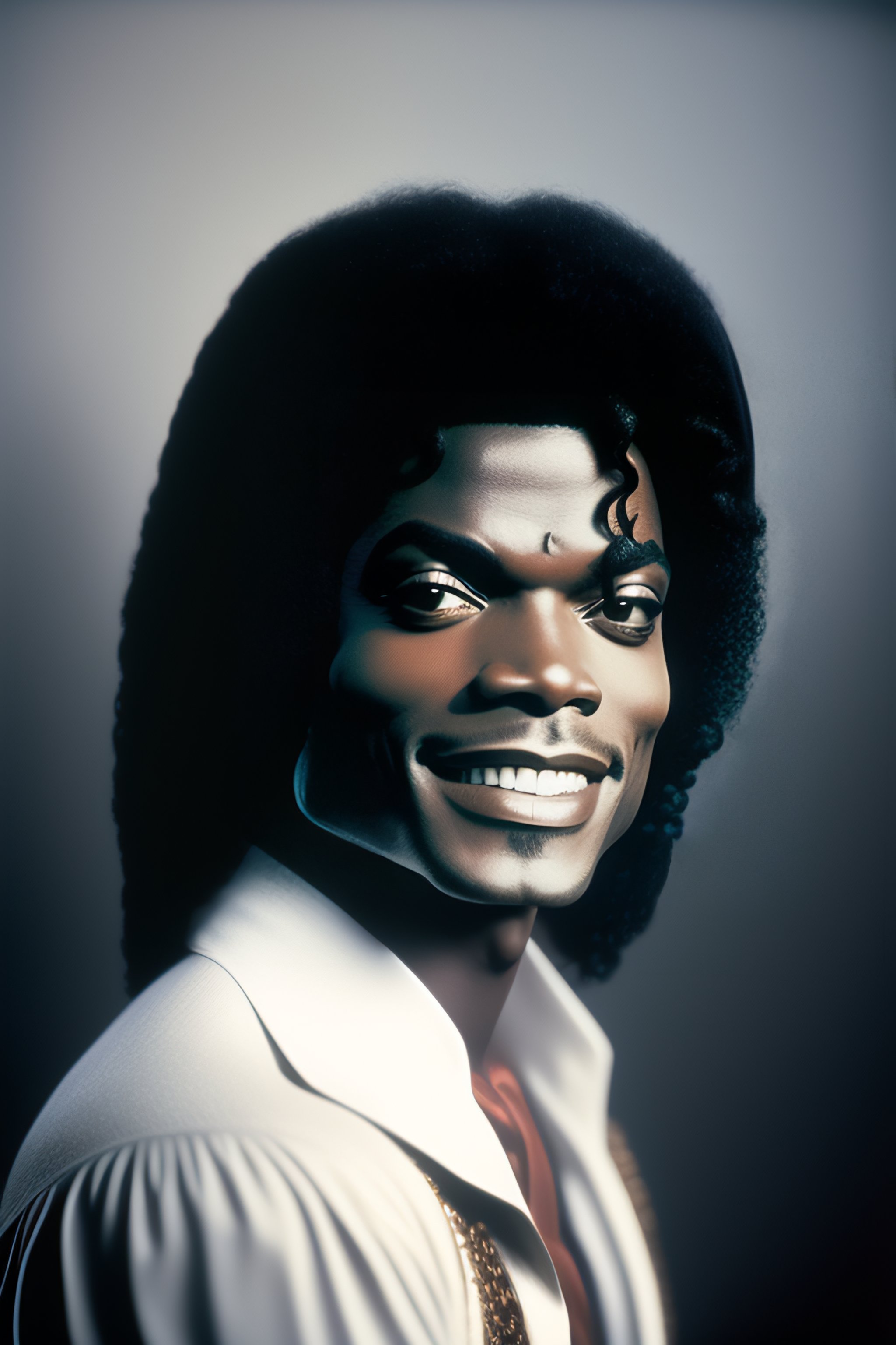 Lexica Michael jackson with an evil smile in the middle of 10 kids