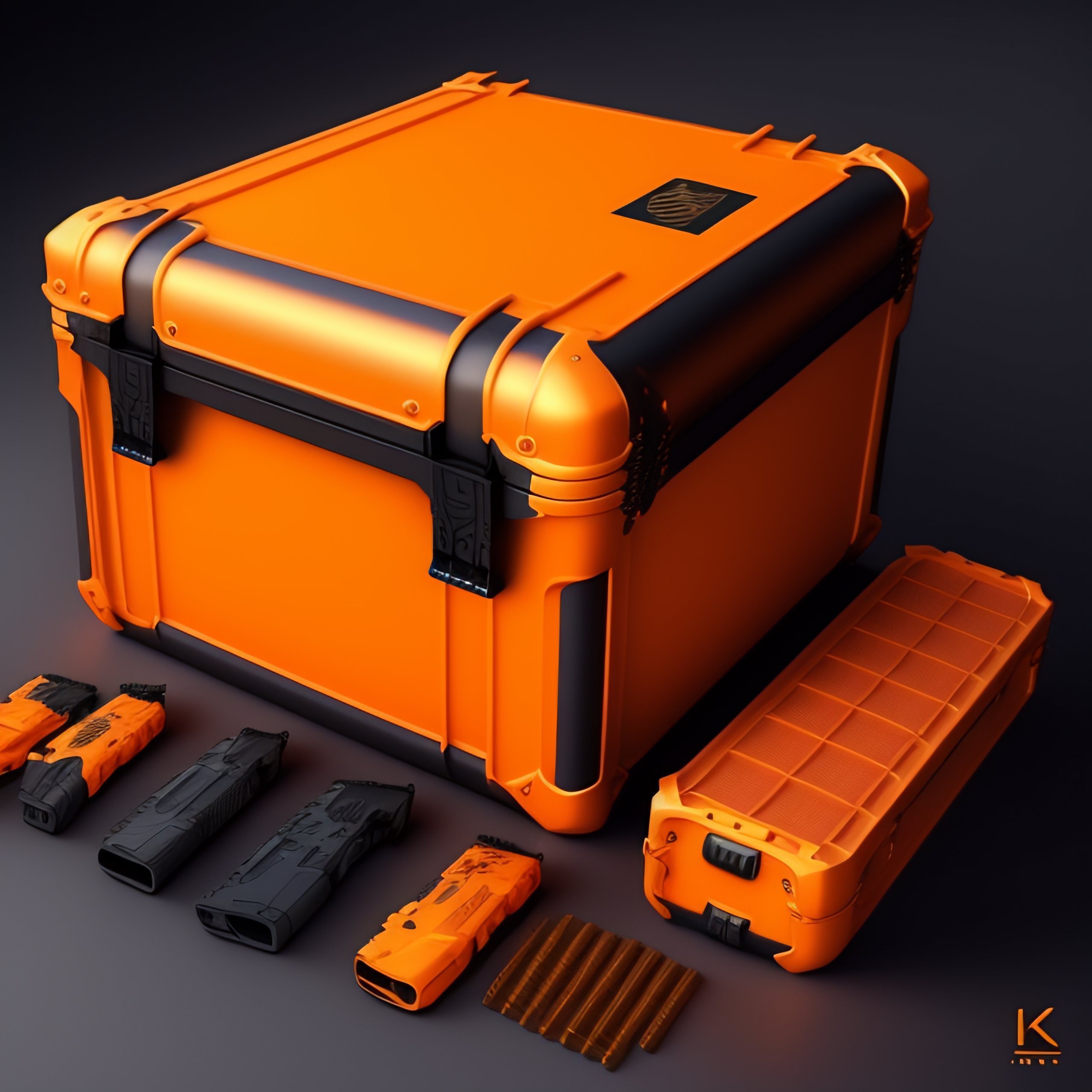Lexica - CS-GO new deluxe box case closed with padlock, orange color ...