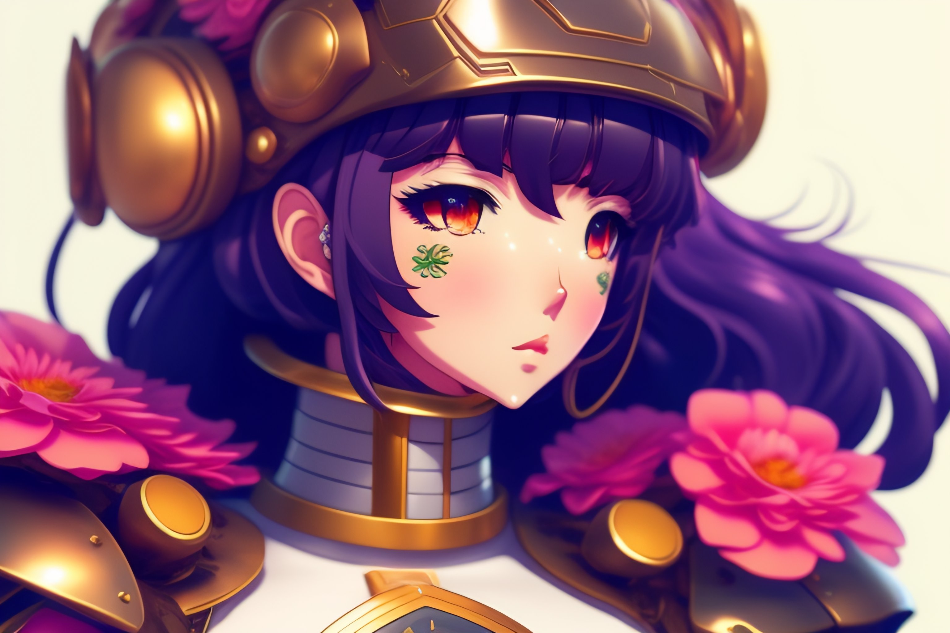 Lexica - 90´s anime vintage style robot with flowers in your armor a  holding a kawai girl in your arms, 4k, 8k, trending in artstation, ,  trending in...