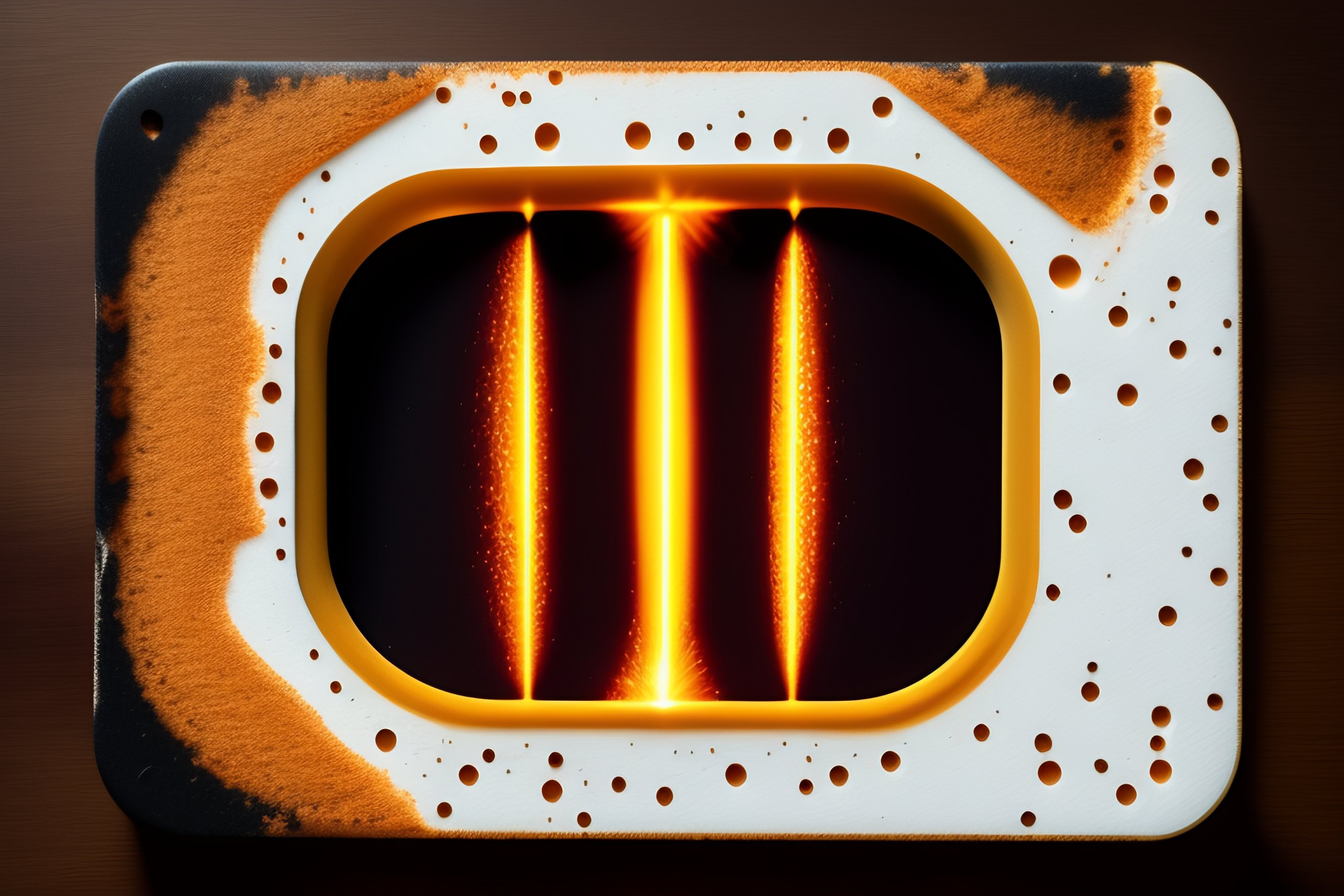 Lexica - An image with burn holes in it with the background color # ...