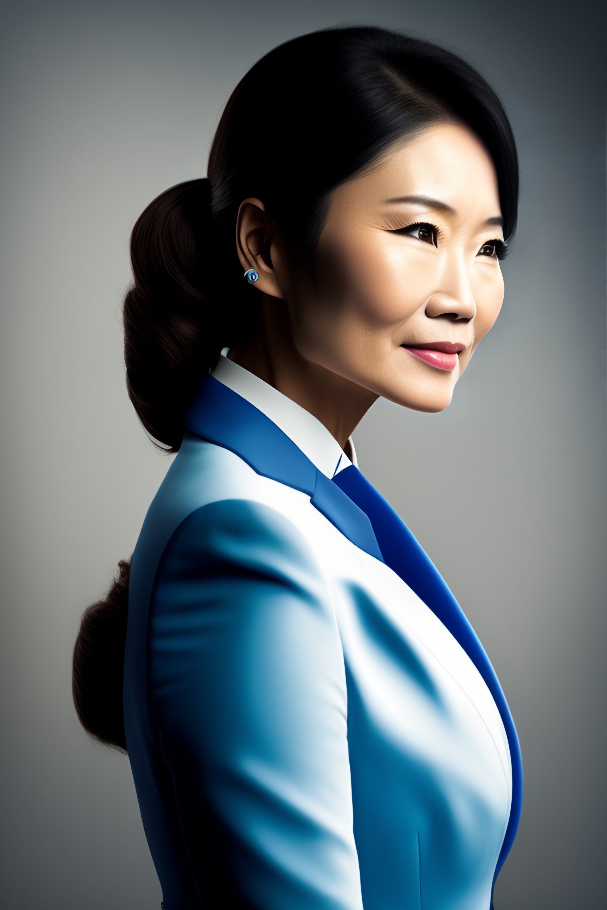 Lexica - Photo, Woman, side face, profile, middle age, asian