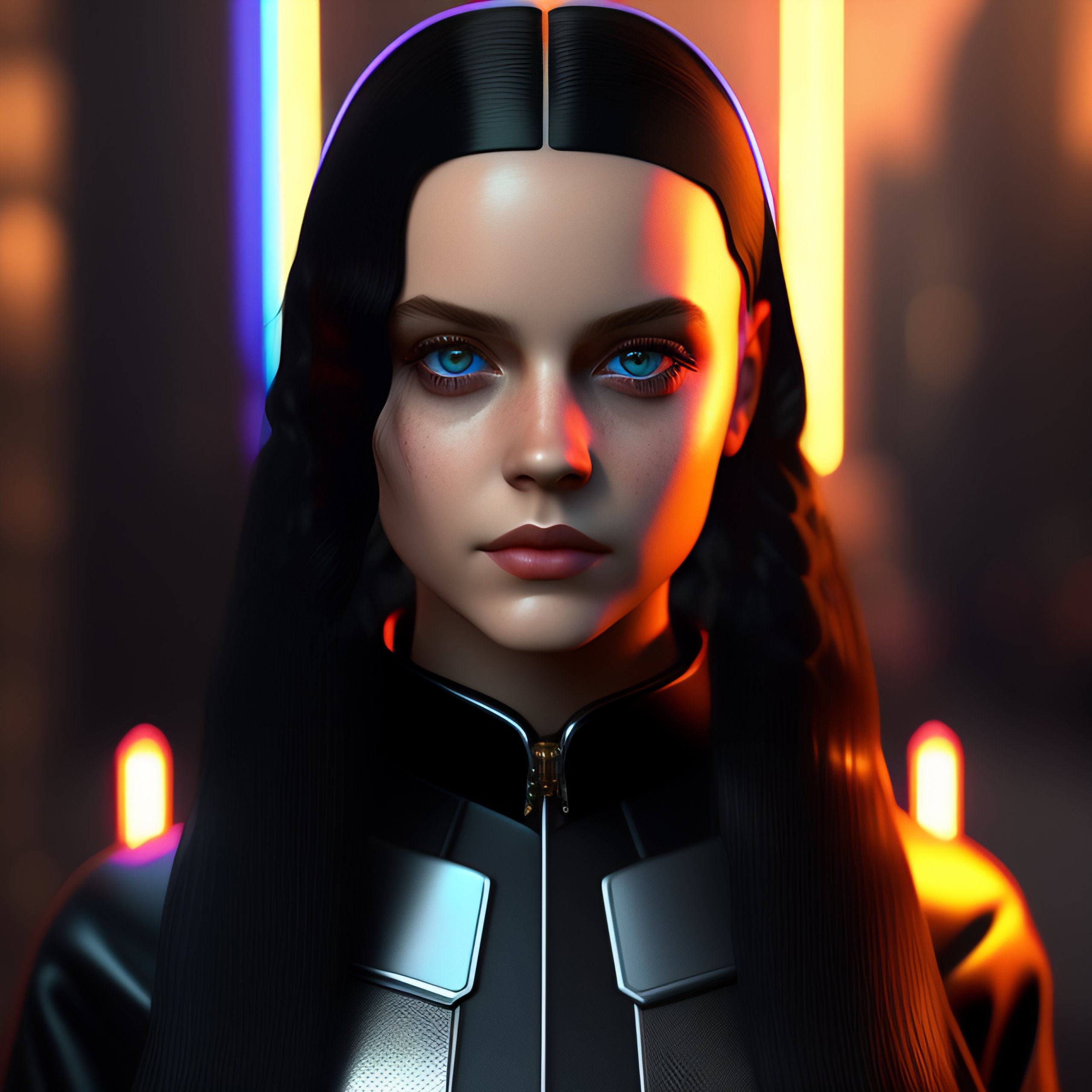 Lexica - Wednesday addams cyberpunk realistic 3d render --q 5 --ar 1:1
