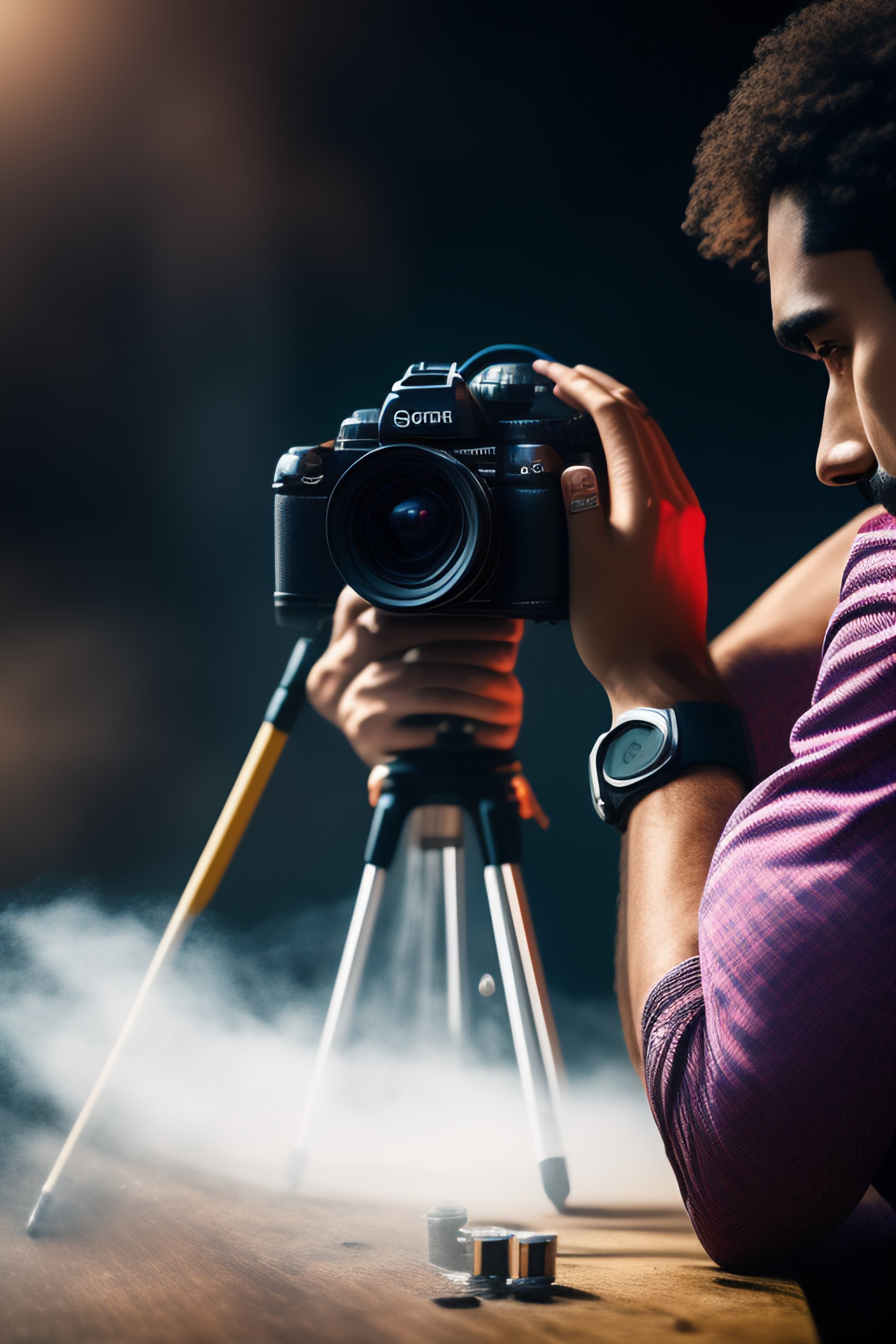 Lexica - Guy working with a camera