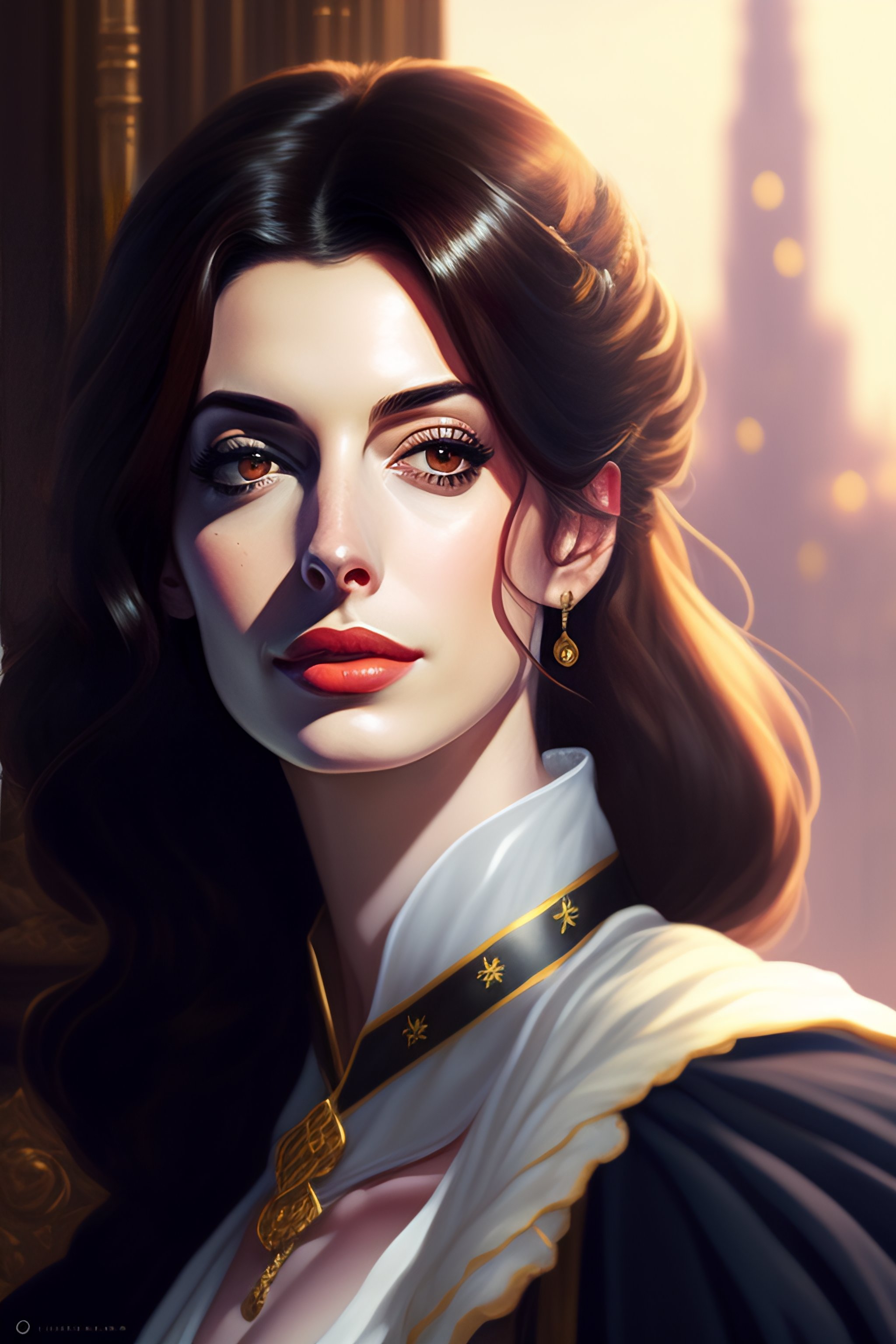 Lexica - Anne Hathaway, American actress, baroque oil painting anime ...