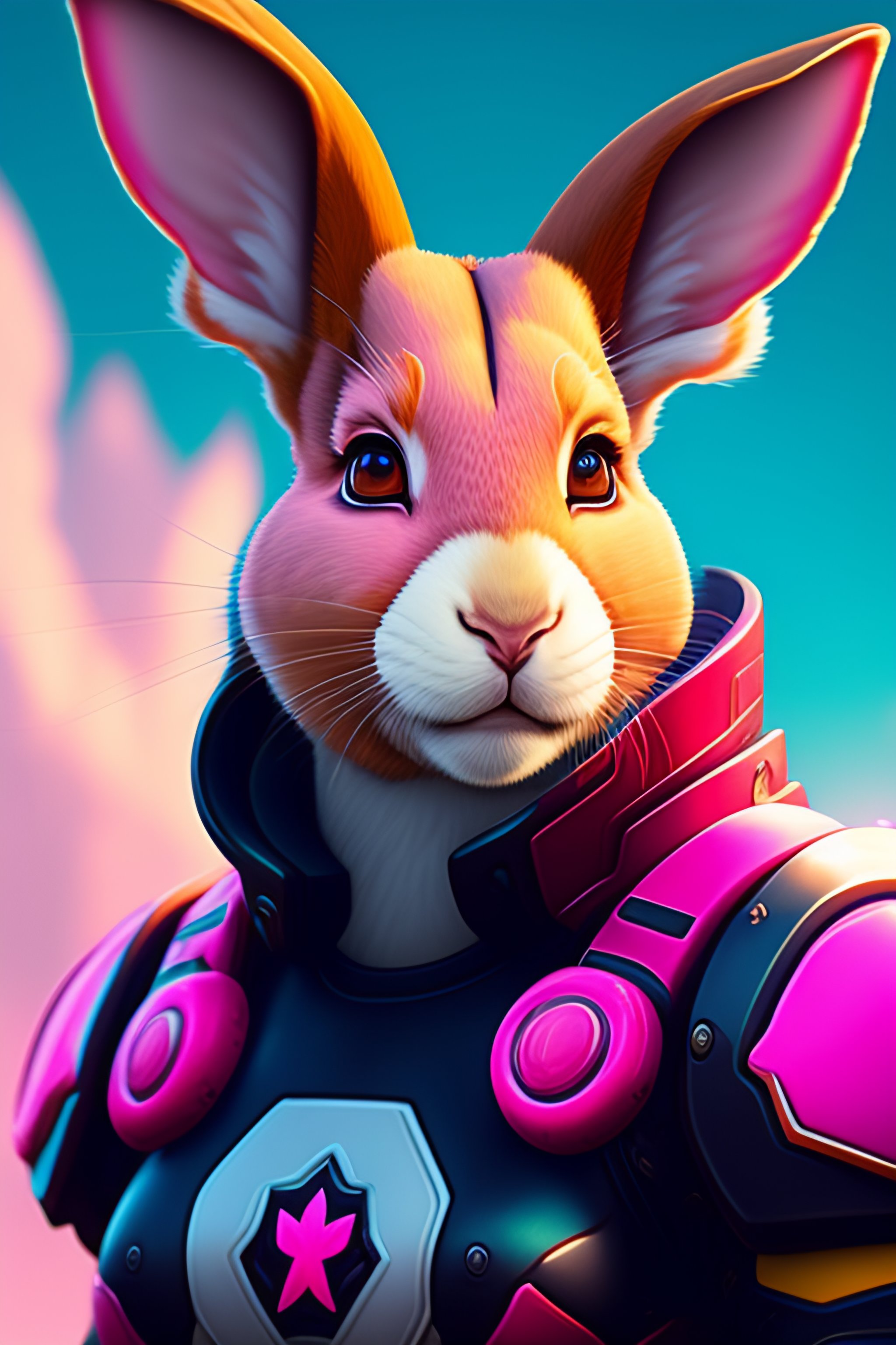 Lexica - Cartoony, happy Joe Rogan portrait painting of a rabbit ...