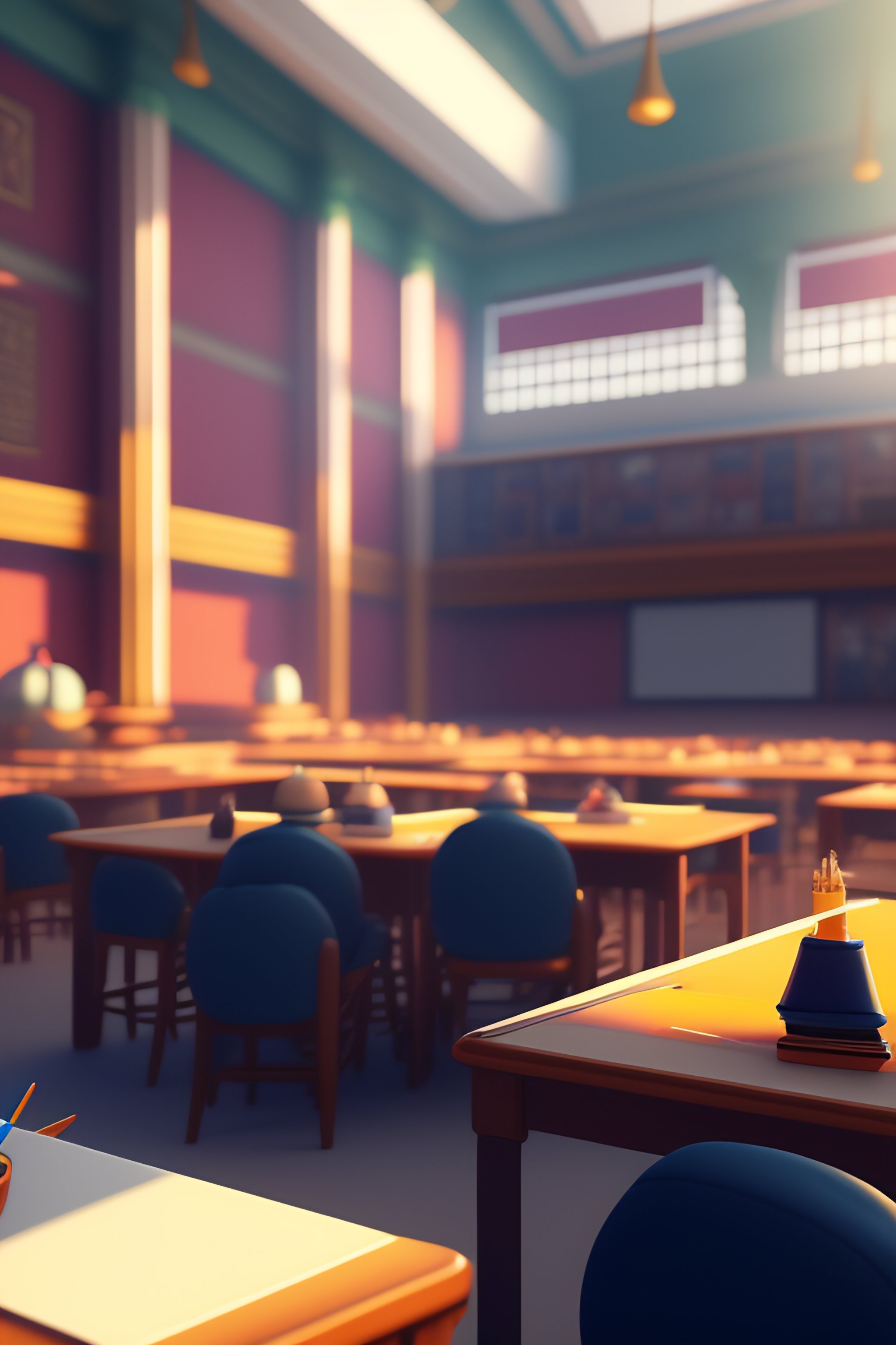 Lexica - School classroom,artstation, ghibli studio,4k, sharp