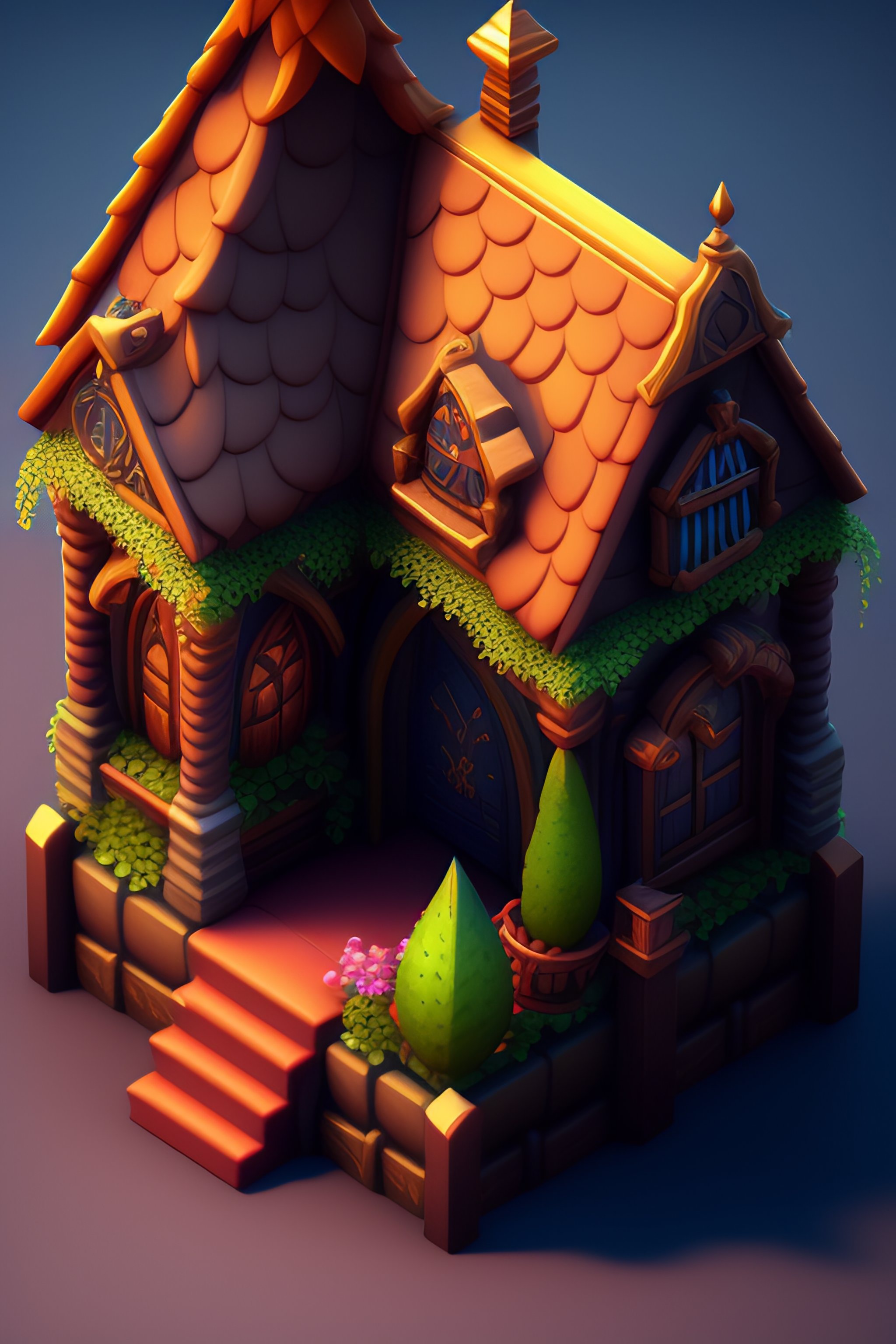 Lexica - Isometric 3 d fantasy cute lvampire aboratory building, smoth ...