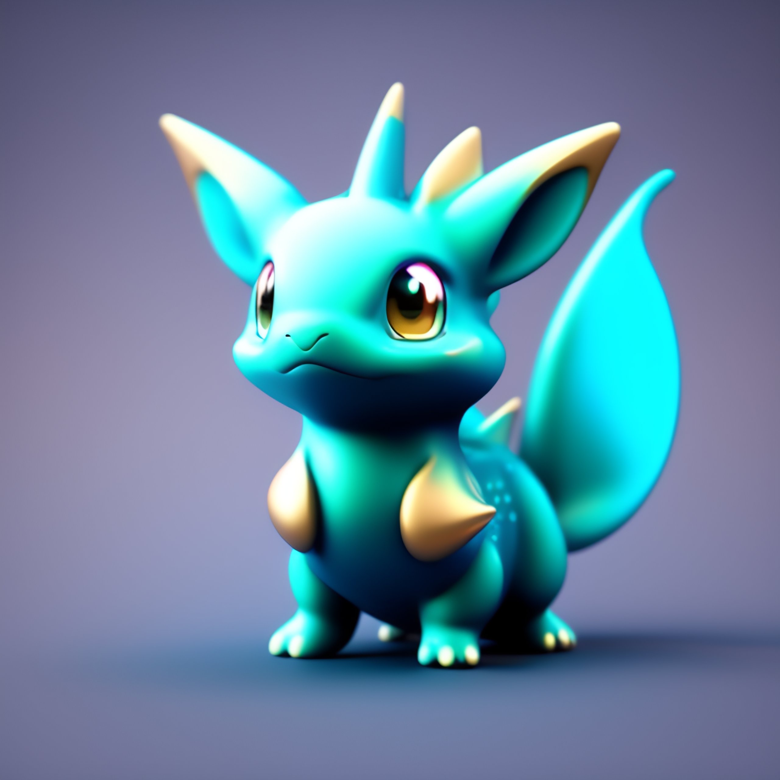 Lexica - Cute 3d render simple cartoon of toy art vaporeon pokemon