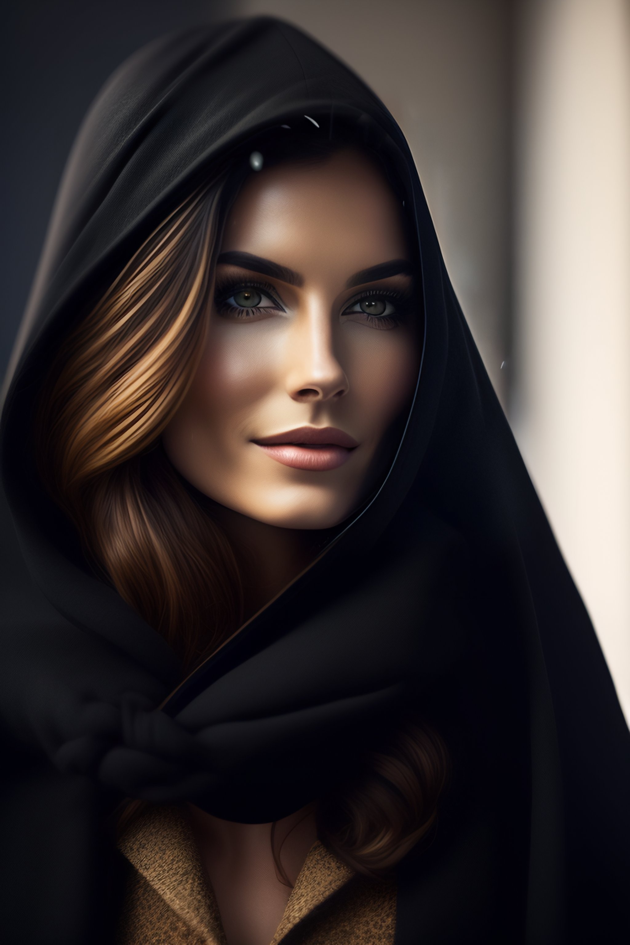 Lexica Woman using black cloak