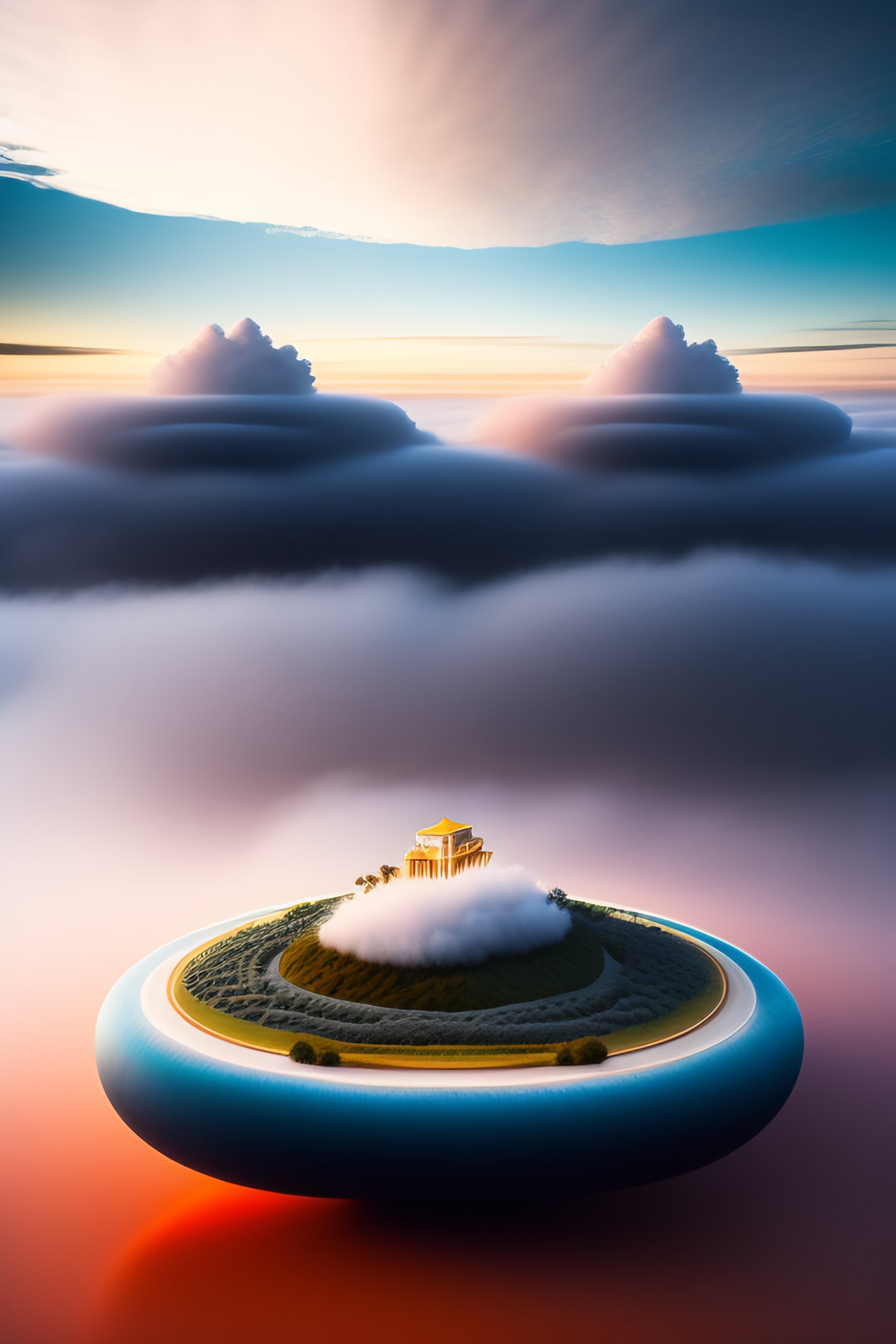 Lexica - "A surreal landscape where the sky is filled with floating ...