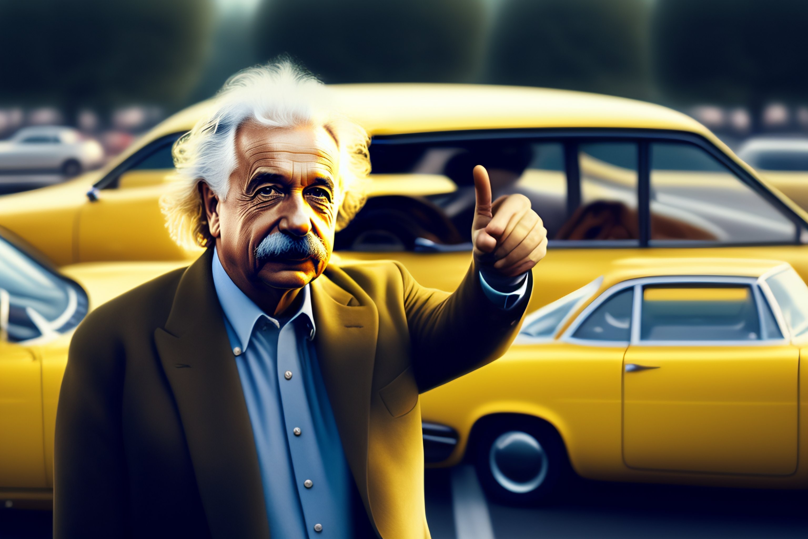 lexica-portrait-of-albert-einstein-raising-his-index-finger-in-a