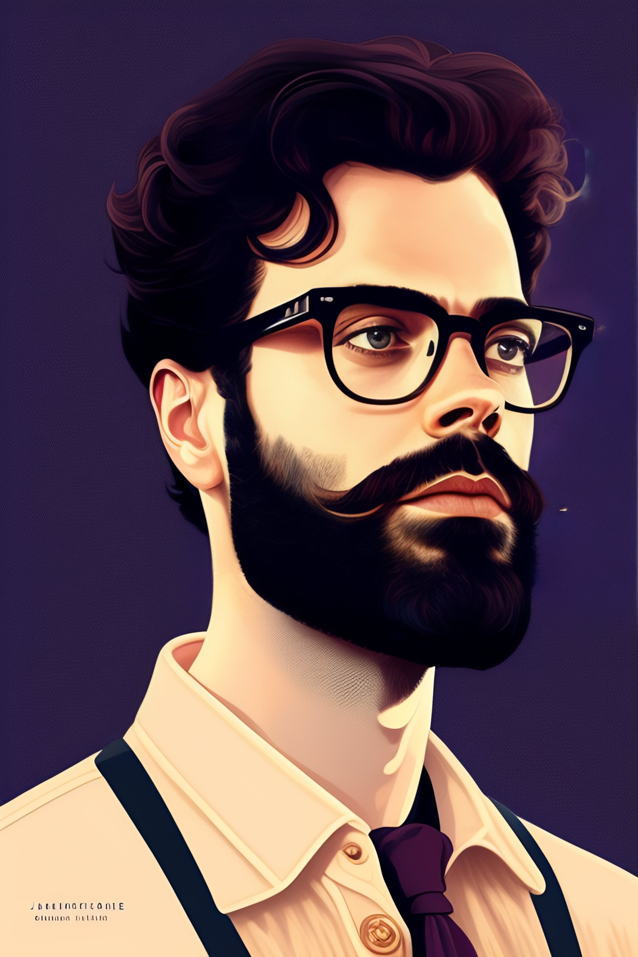 Lexica - Detailed portrait of bearded jemaine clement in circular ...