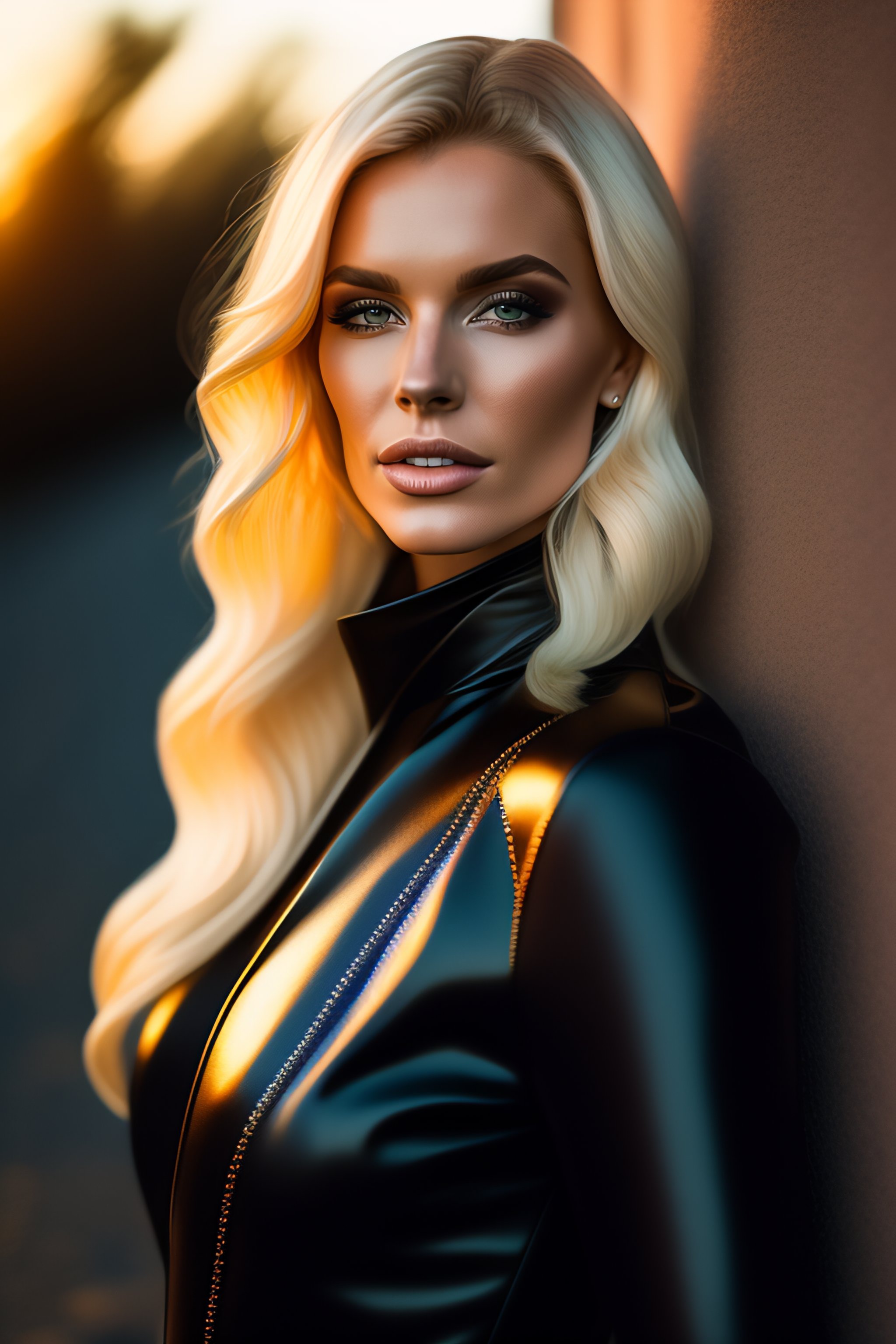 Lexica Ektar 400 Portrait Of A Super Slim Blonde Swedish Women Wearing A Stunning Black 6303