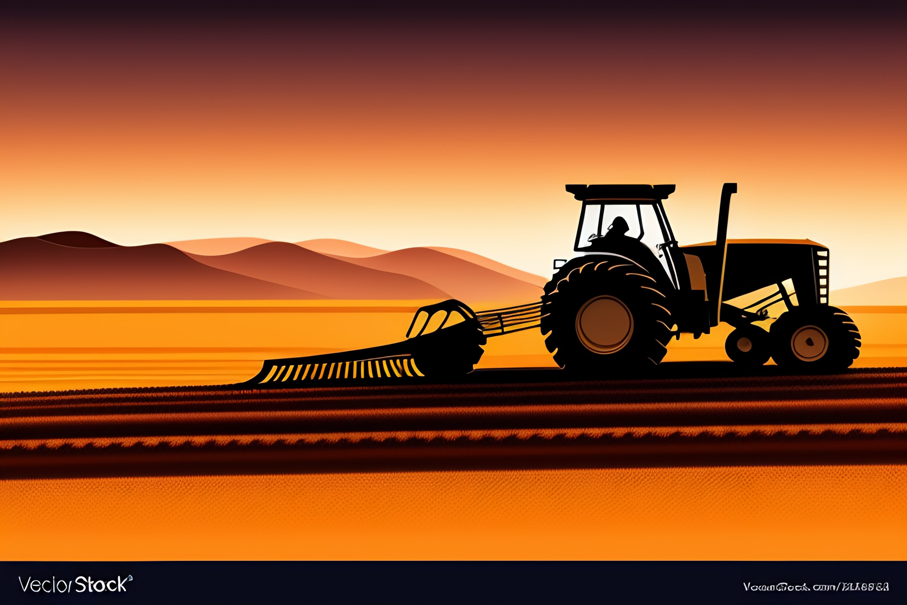 Lexica - Vector image of a farmer in the field plowing using shovel, spade