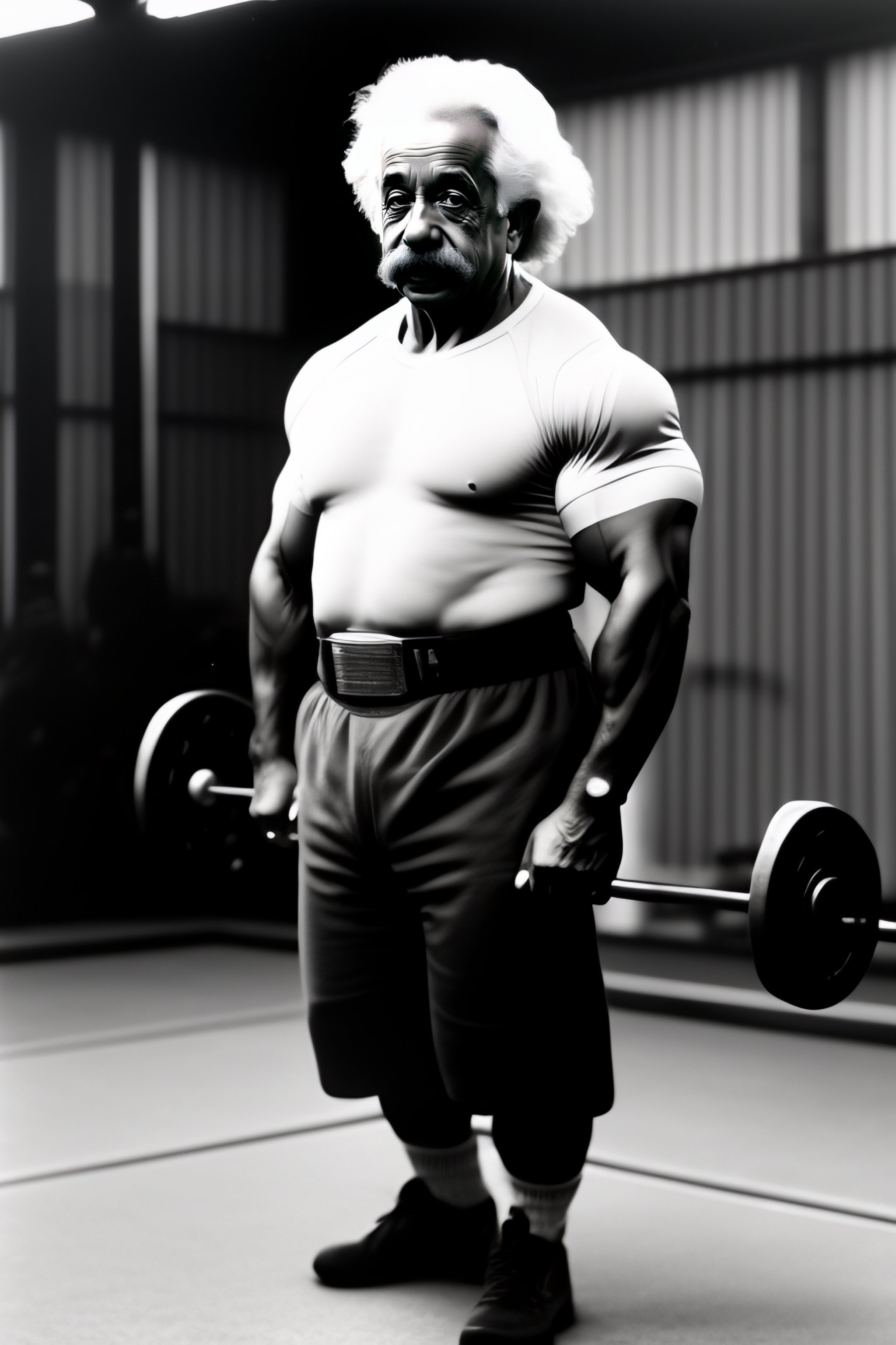 Lexica - Albert Einstein weightlifting