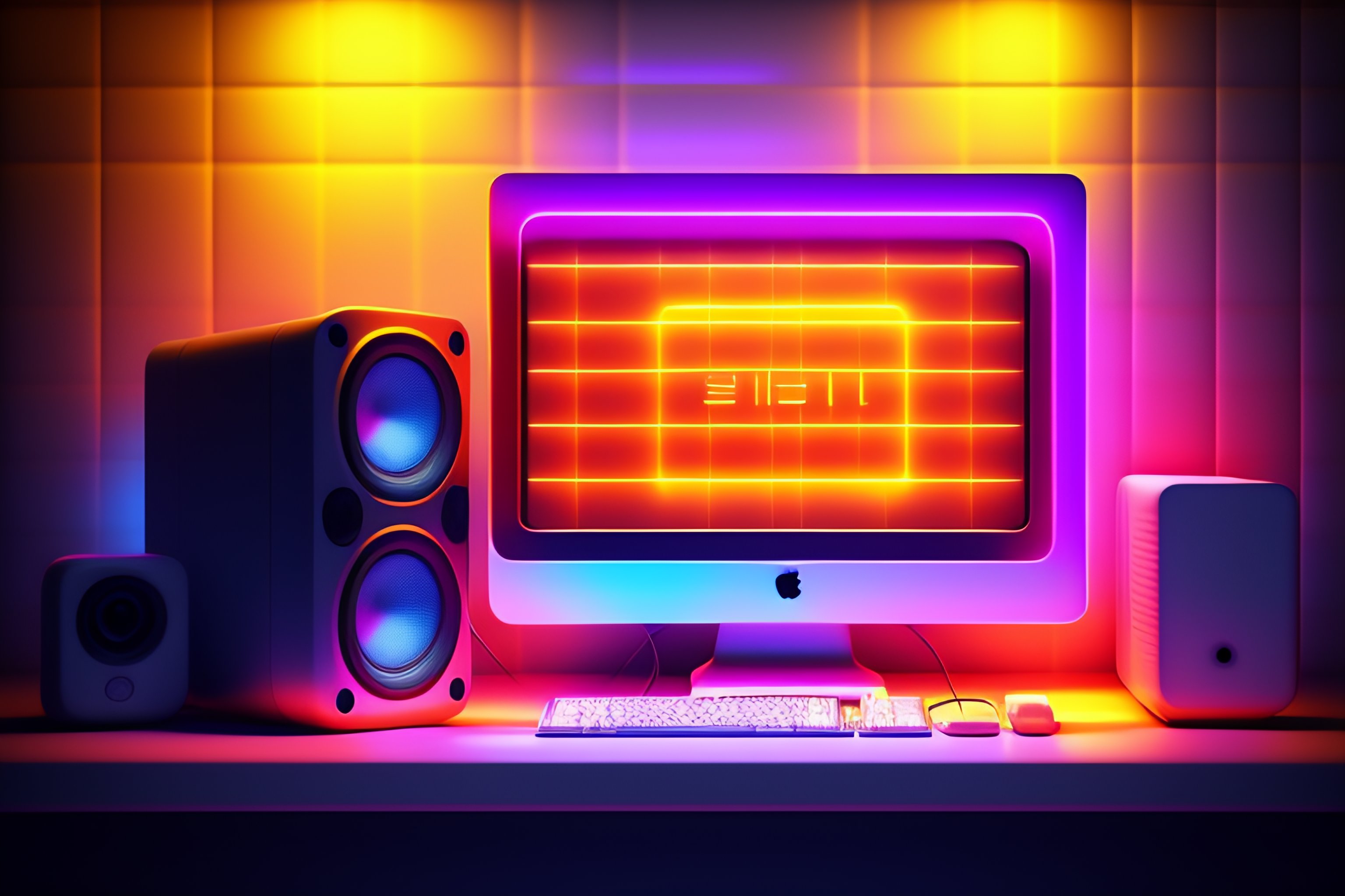 Lexica - 3d pixel retro tiny cute electronics render of an imac screen ...