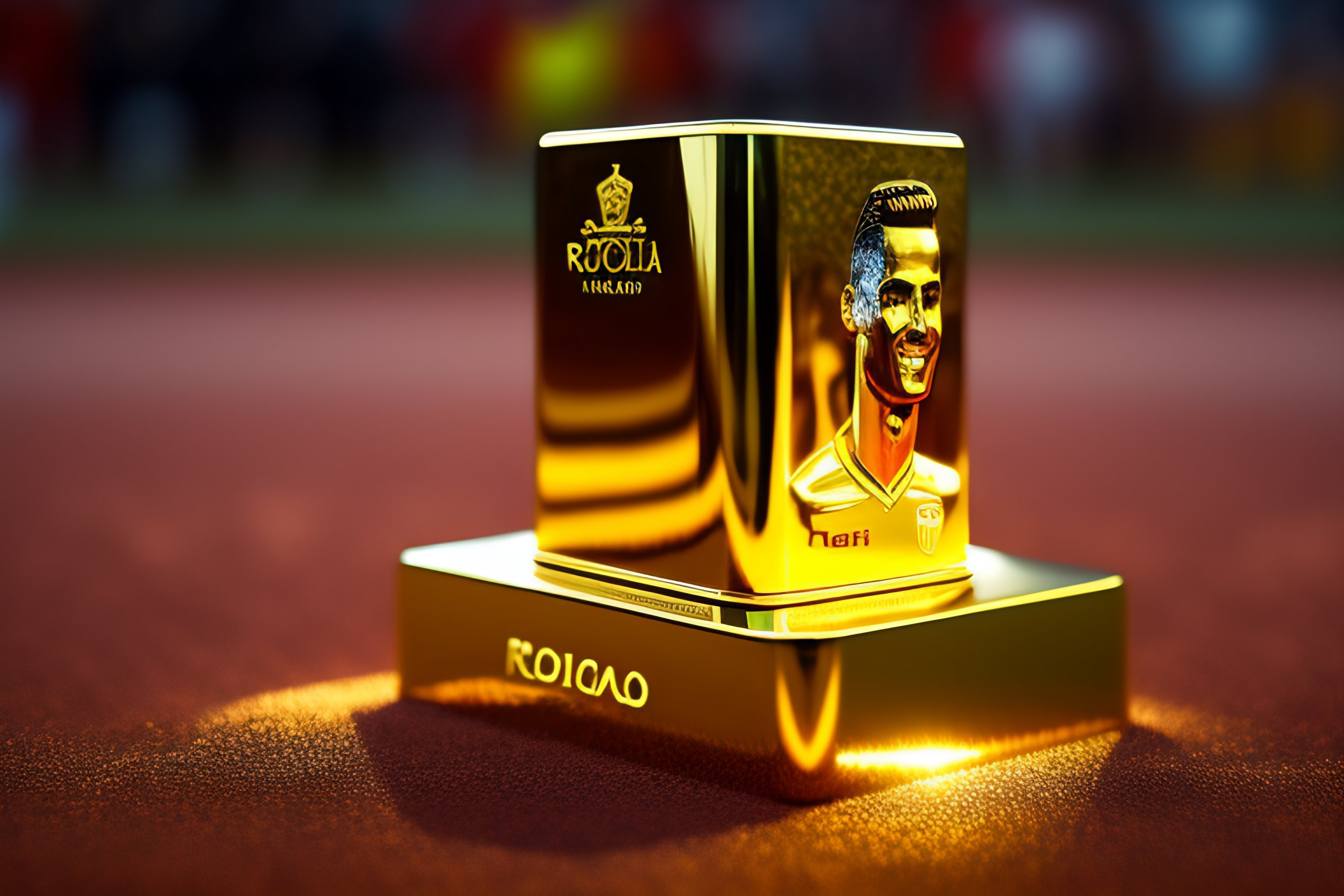 Lexica - Gold trophy with cristiano ronaldos face on it