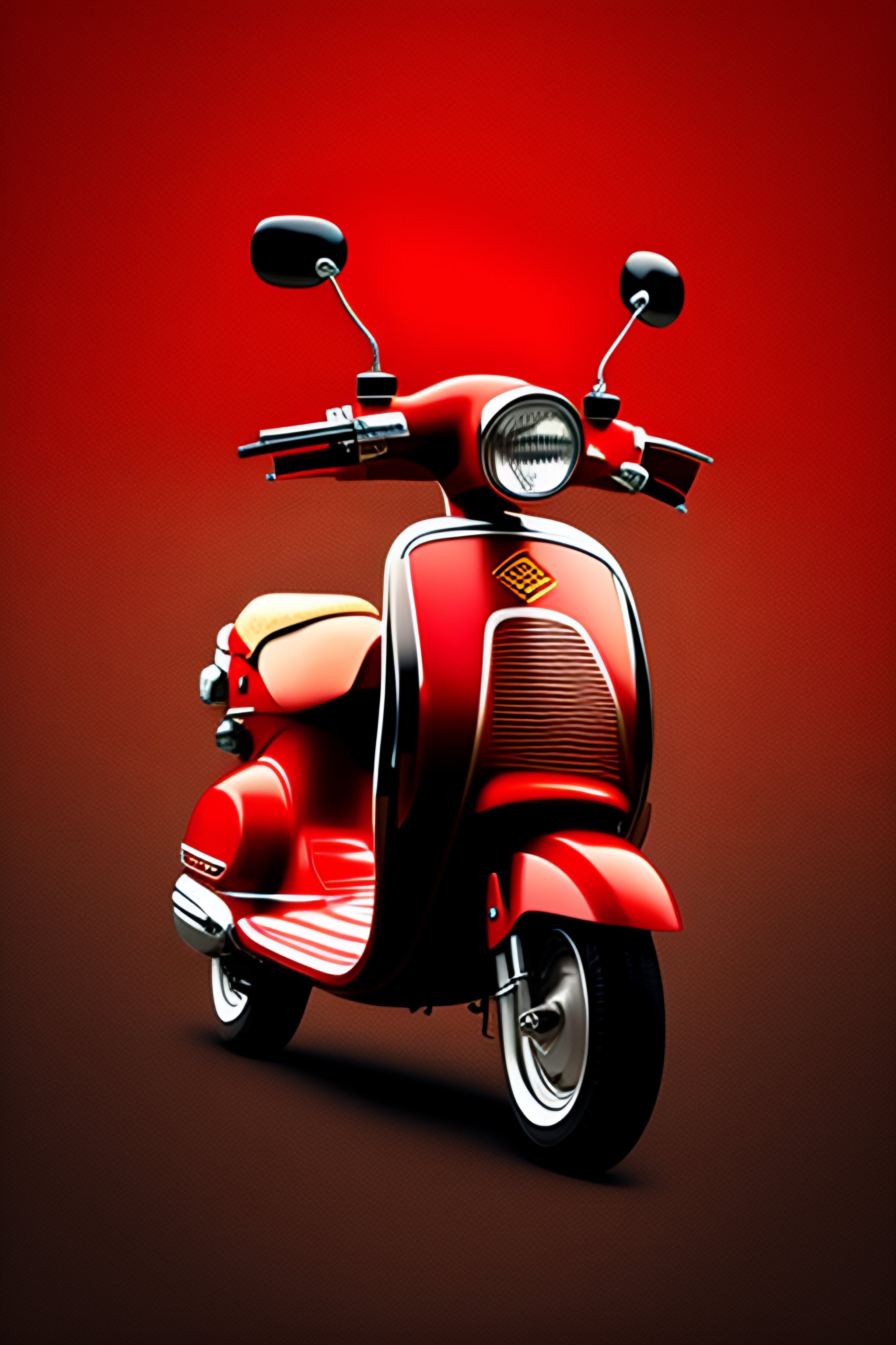 Sticker Red moped