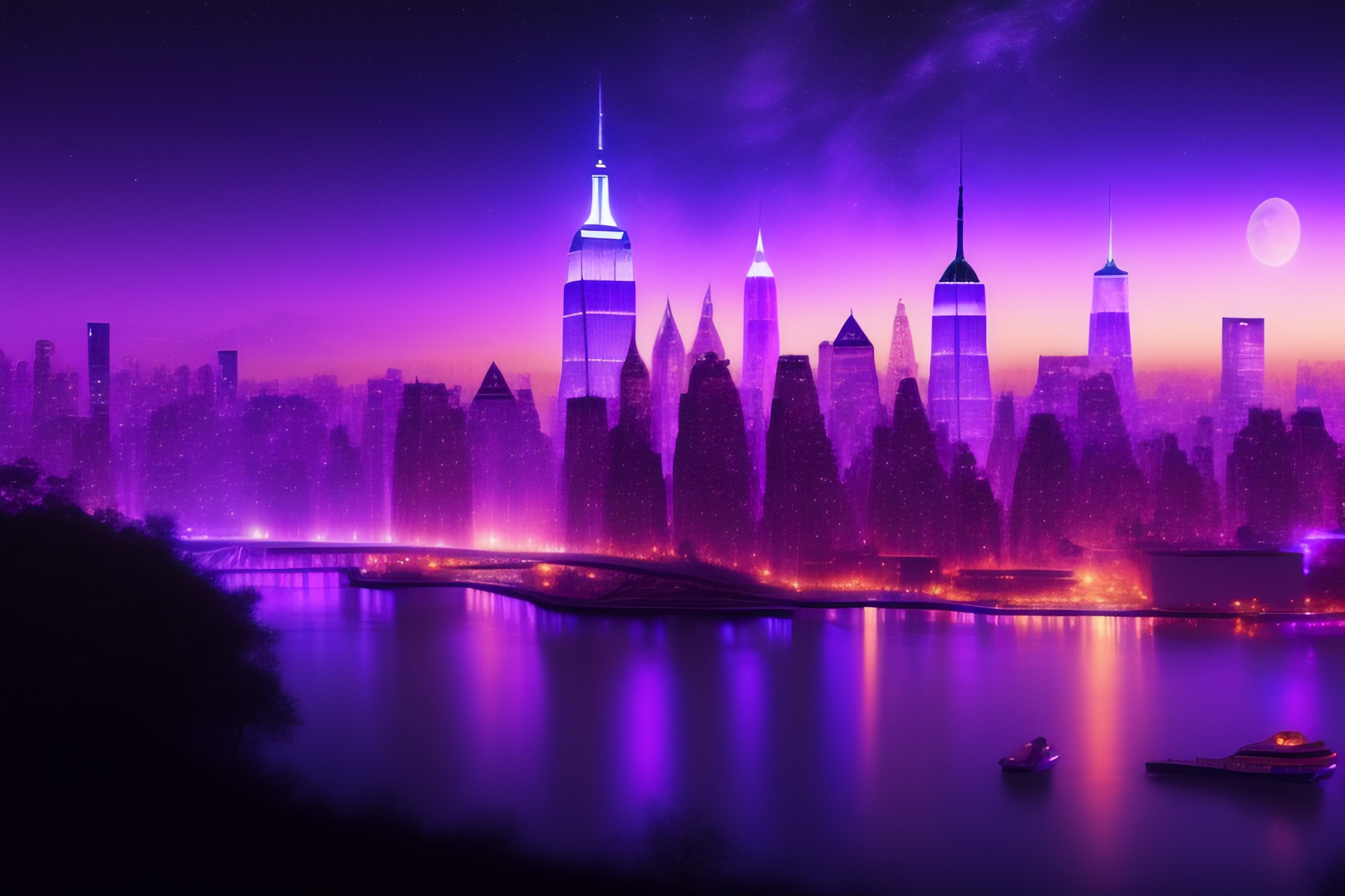 Lexica - Beutiful purple stary night, concept art, 4 k, light dust, New ...