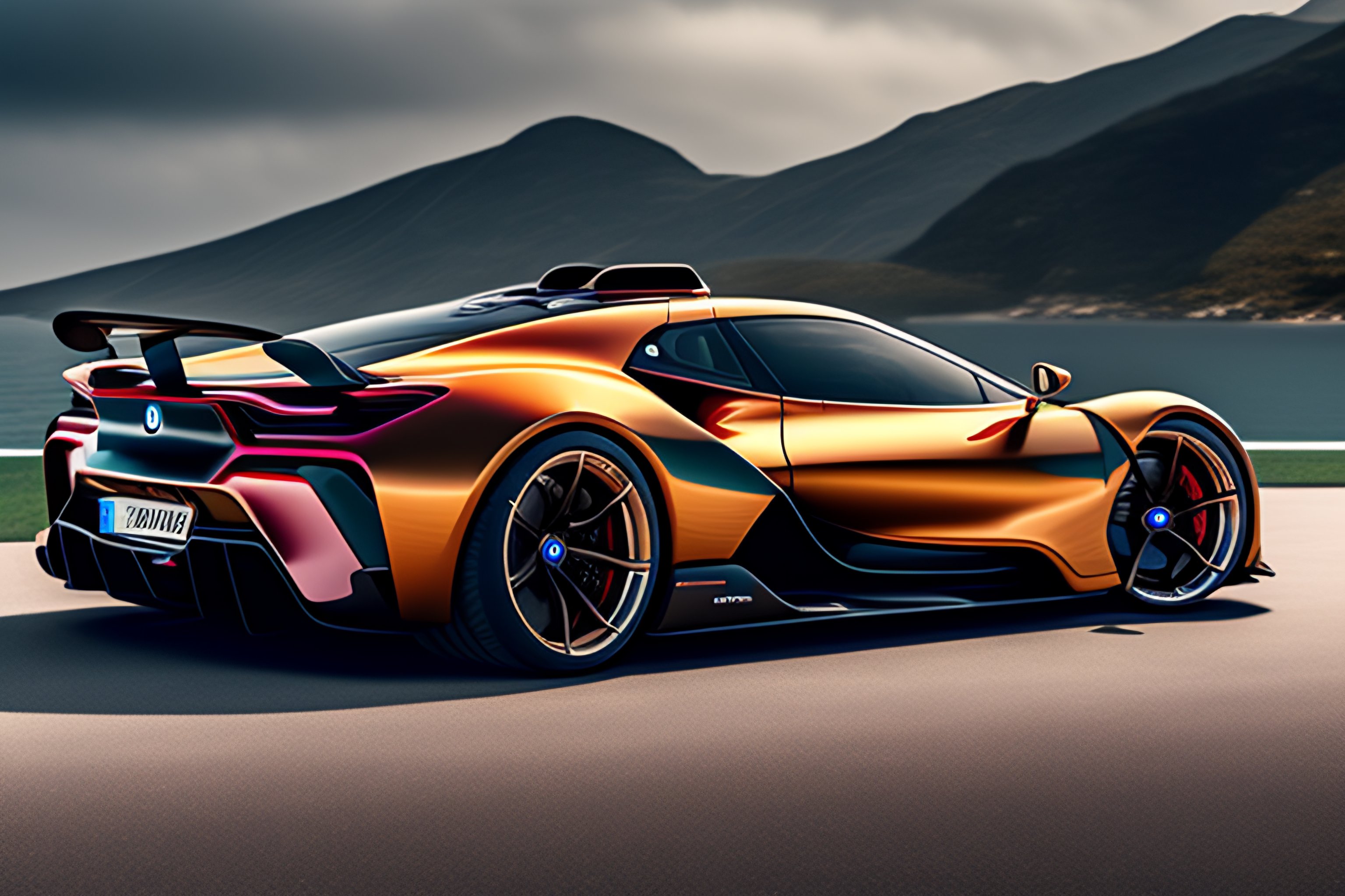 Lexica - Person taking picture of BMW hypercar