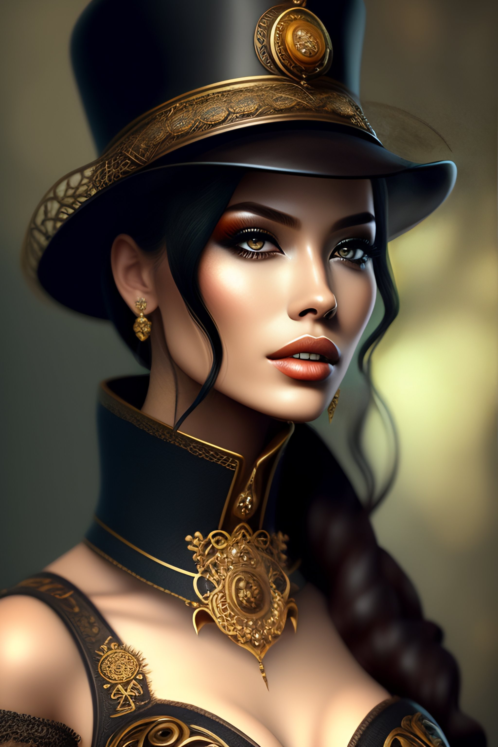 Lexica - Mdjrny-v4 Style, A (beautiful:1.2) Steampunk Woman, Detailed ...