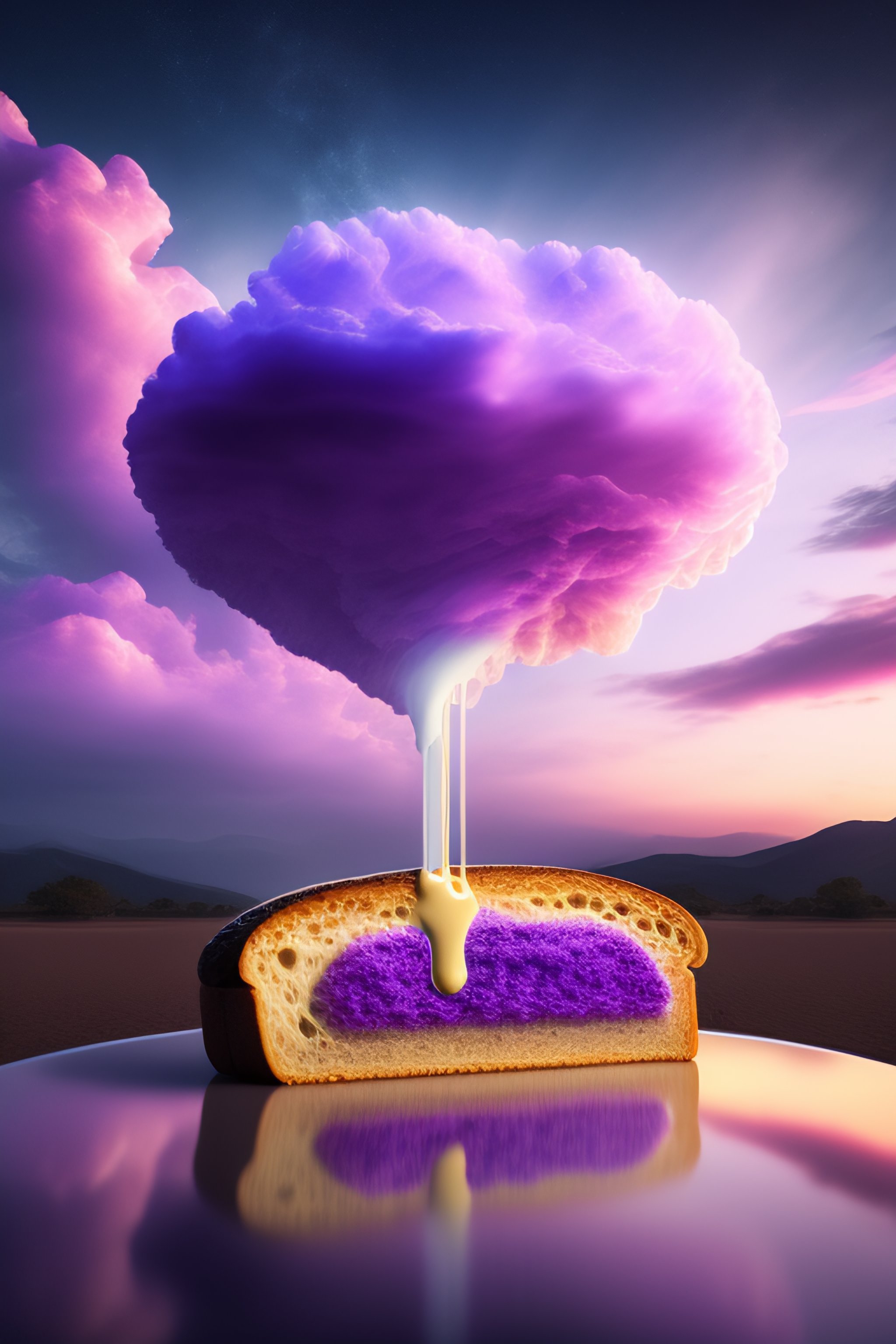 Lexica Flying toast with a crocodile head, poured in magical dust