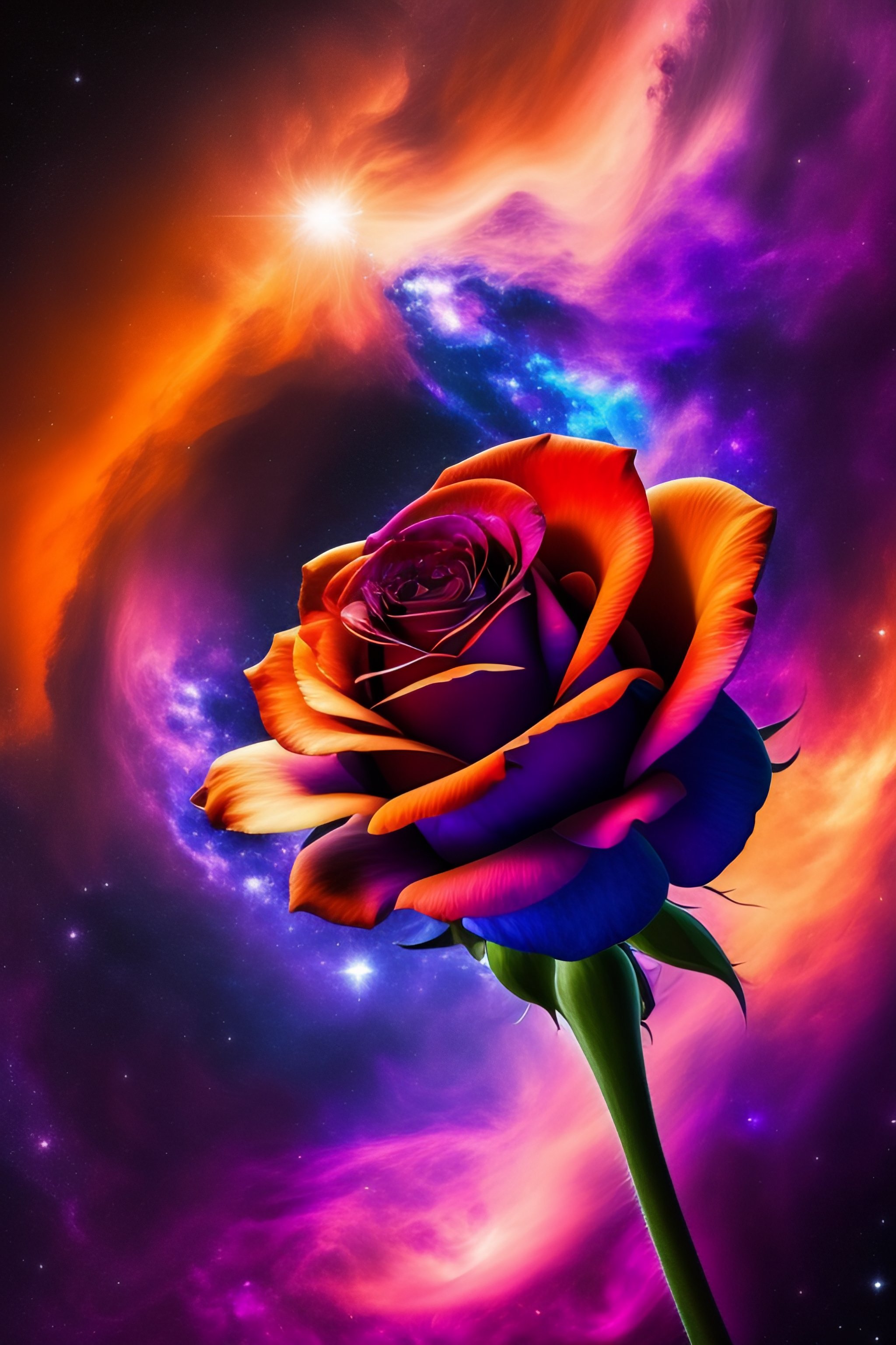 Bạn có tin rằng một bông hoa hồng đã vượt qua ranh giới của chúng ta và đến với vũ trụ sâu? Hãy chiêm ngưỡng hình ảnh tuyệt đẹp về một bông hồng trong không gian đầy điêu khắc và tinh tế. Từ hiện thực trần tục, chúng ta được đưa vào một thế giới đầy mê hoặc và sống động.