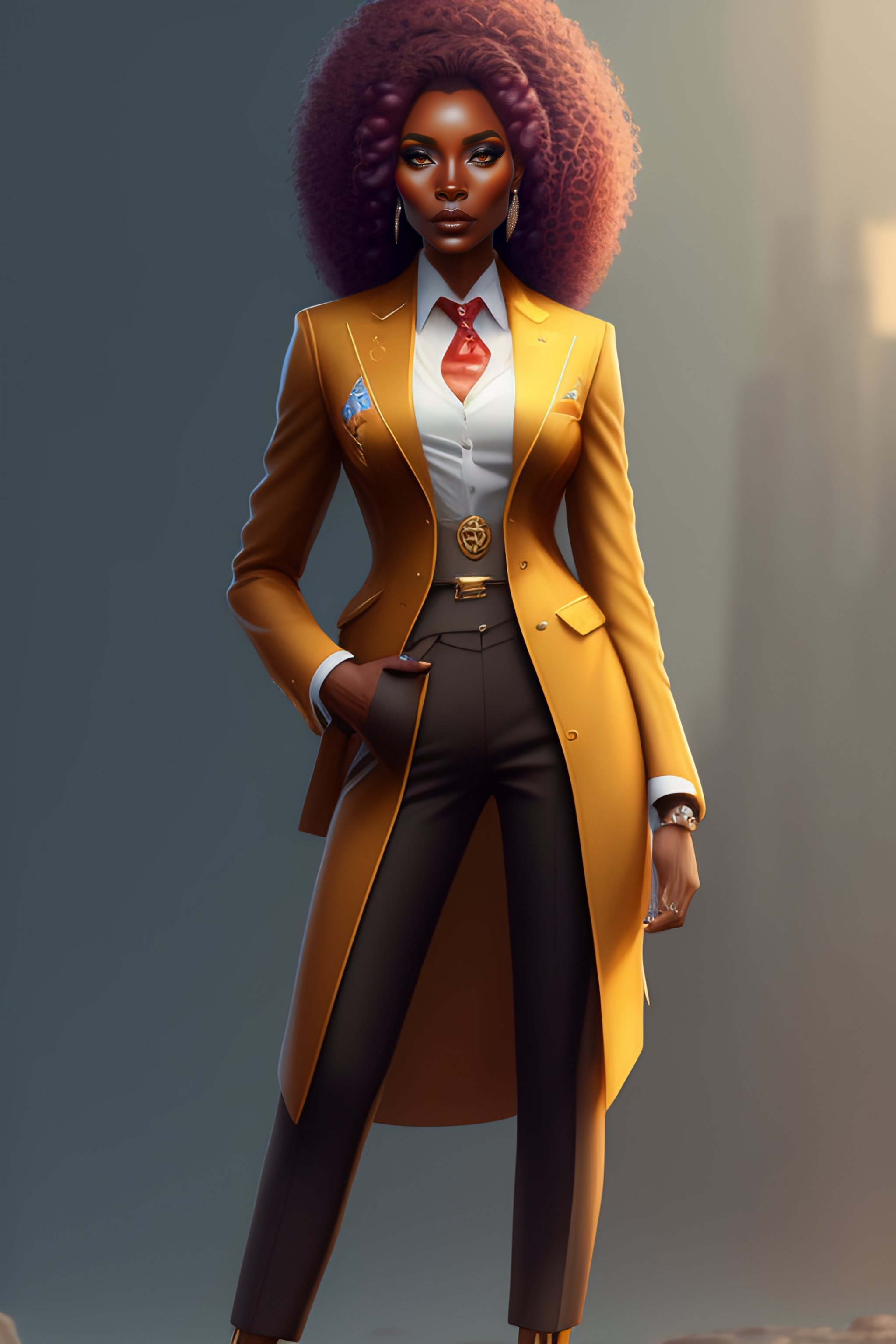 Lexica Anthro Furry Humanoid Lioness Three Piece Suit Checking Watchcharacter Concept