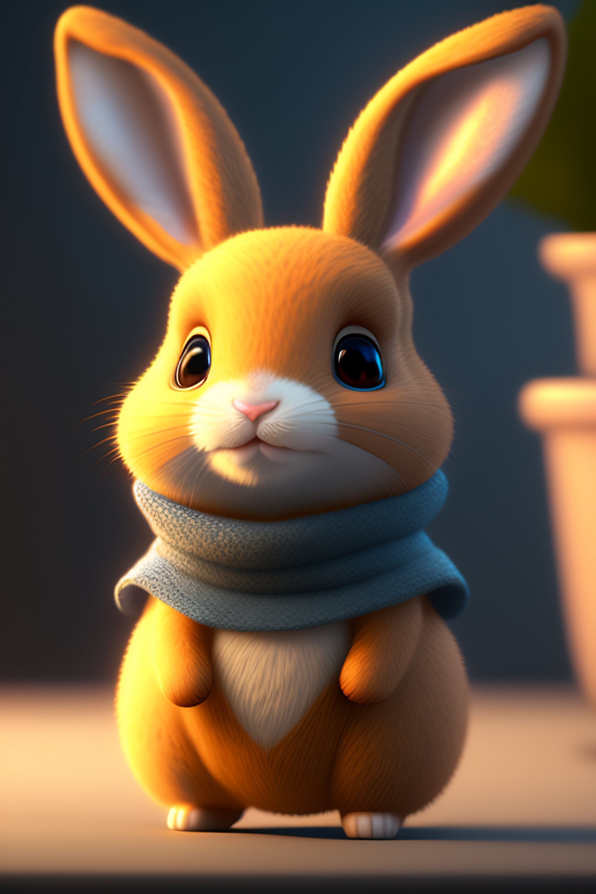 Lexica - Cute small cartoon rabbit smiling, unreal engine, cozy indoor ...