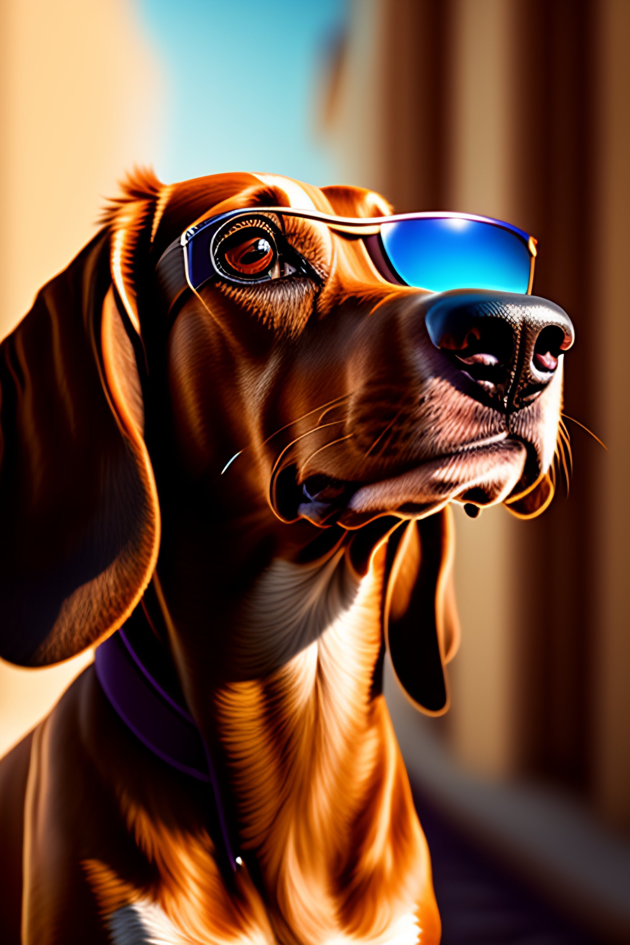 Lexica A Highly Detailed Long Shot Photo Brown Dachshund With Sunglasess Pixar Style 7829