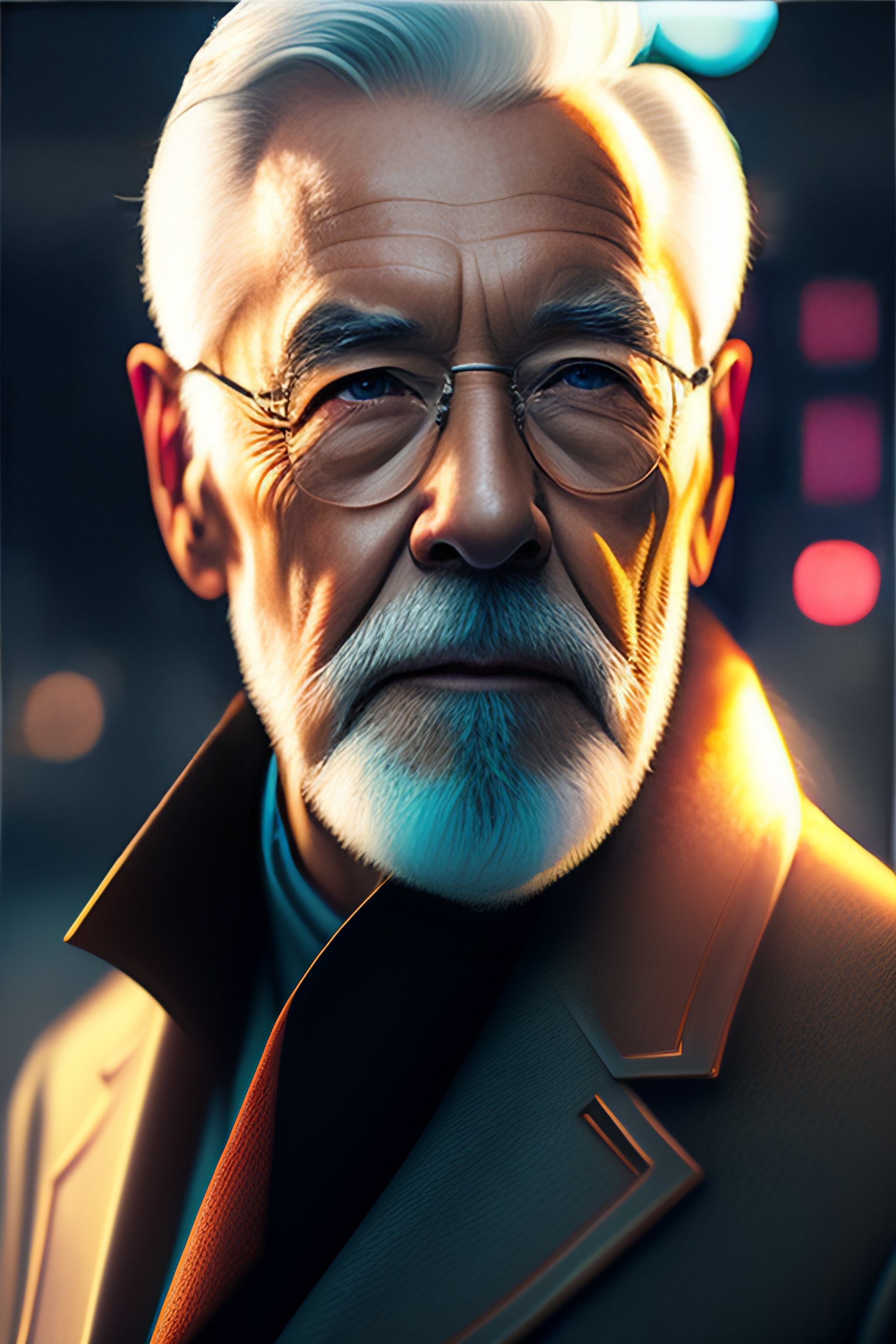 Lexica - Portrait art of 8k ultra realistic retro futuristic old man ...