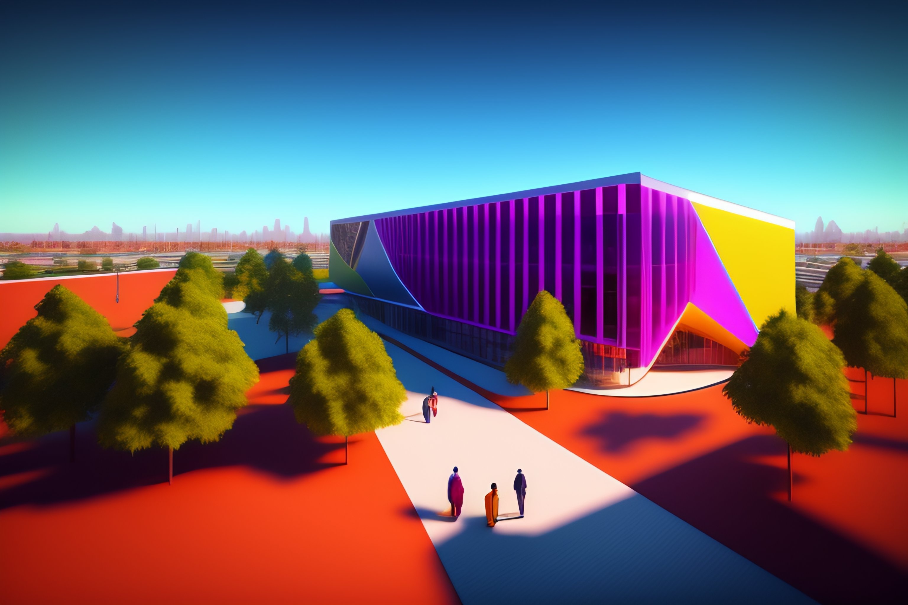 lexica-a-modern-building-in-a-city-landscape-low-poly-3d-bright