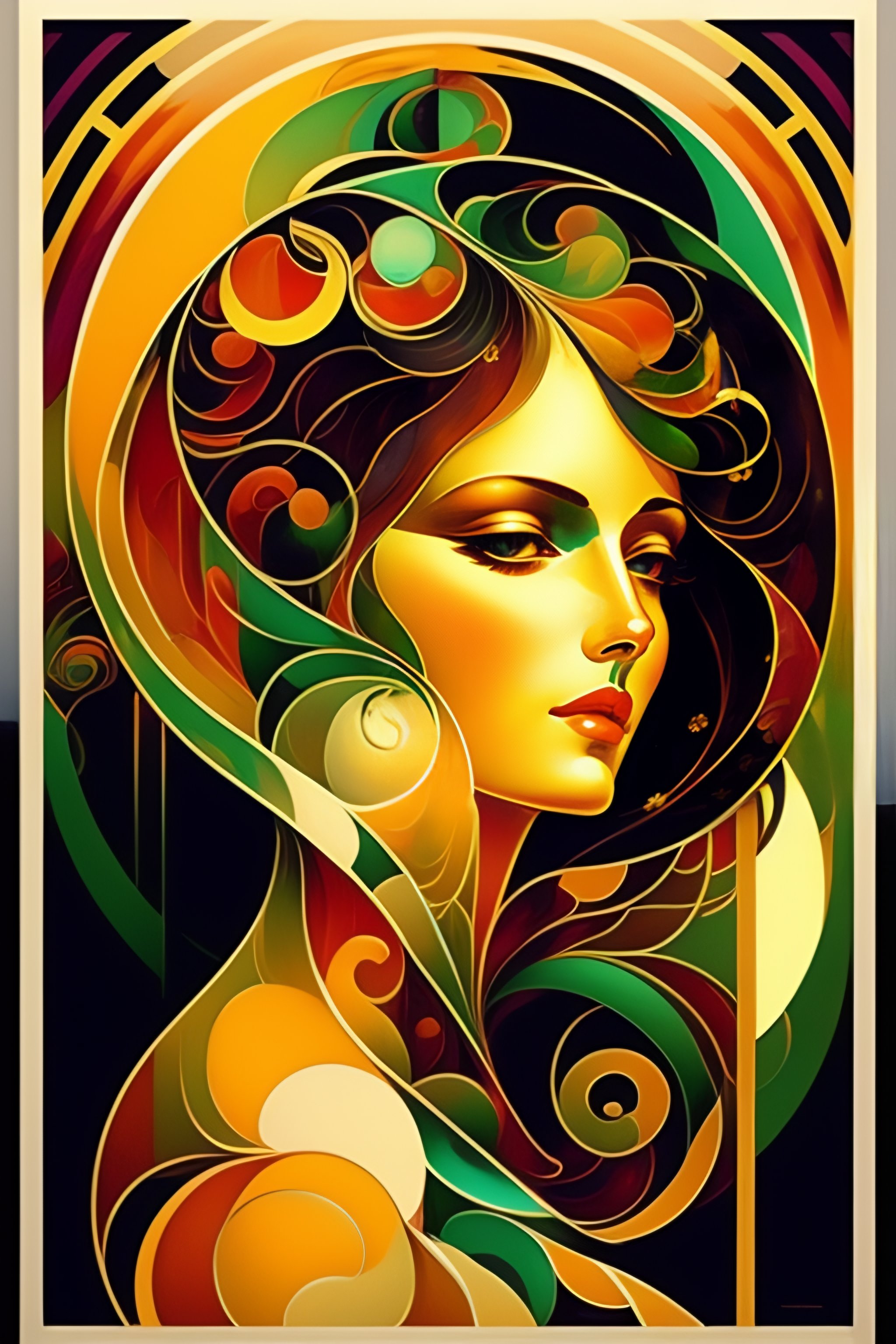 Lexica An abstract liquid art deco poster by Alfons Mucha