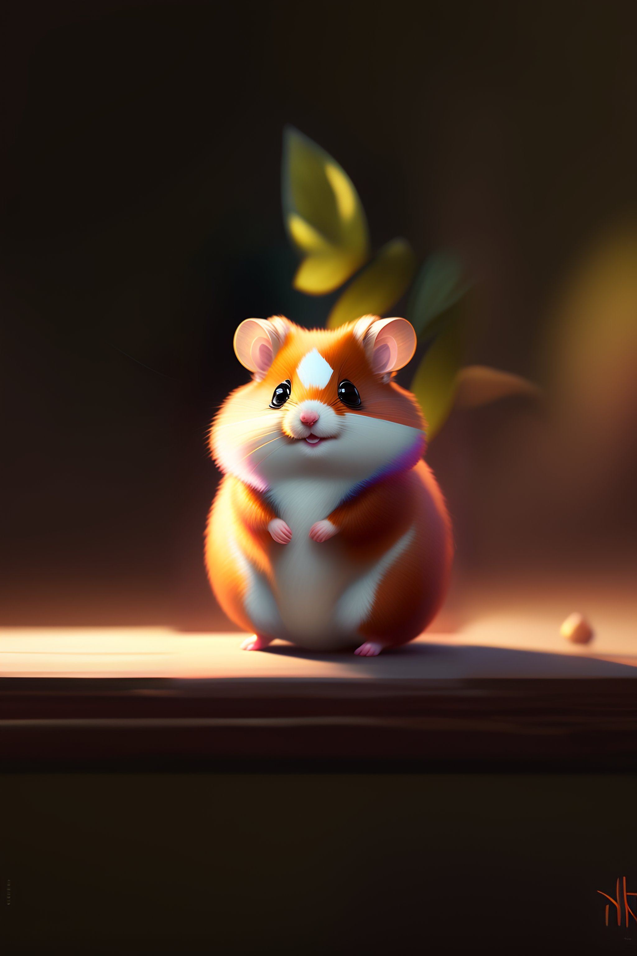 Lexica - Disney Pixar style, hamster made of fluffy Multicolored fluffy ...