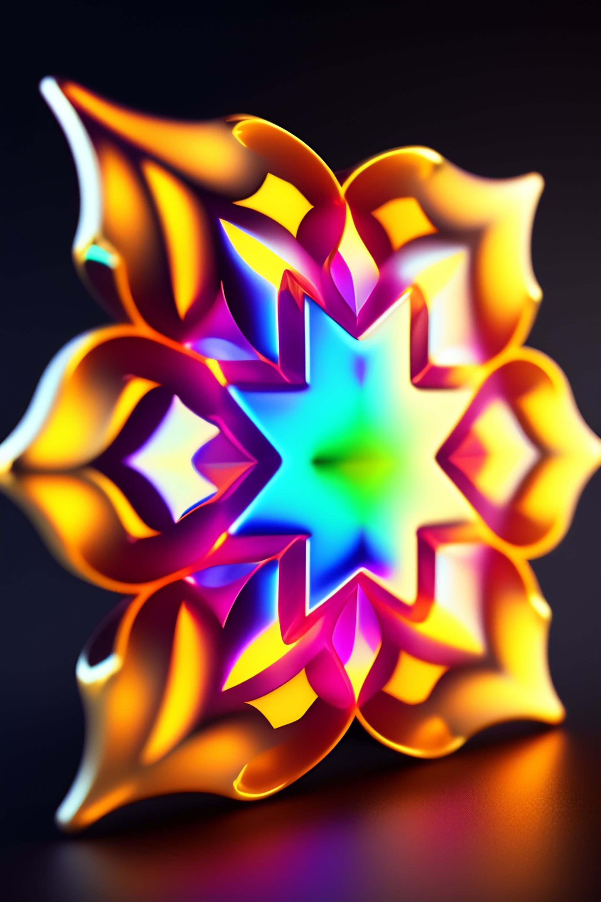 Lexica - SirMeliodas beautiful translucent glass low poly snowflake ...