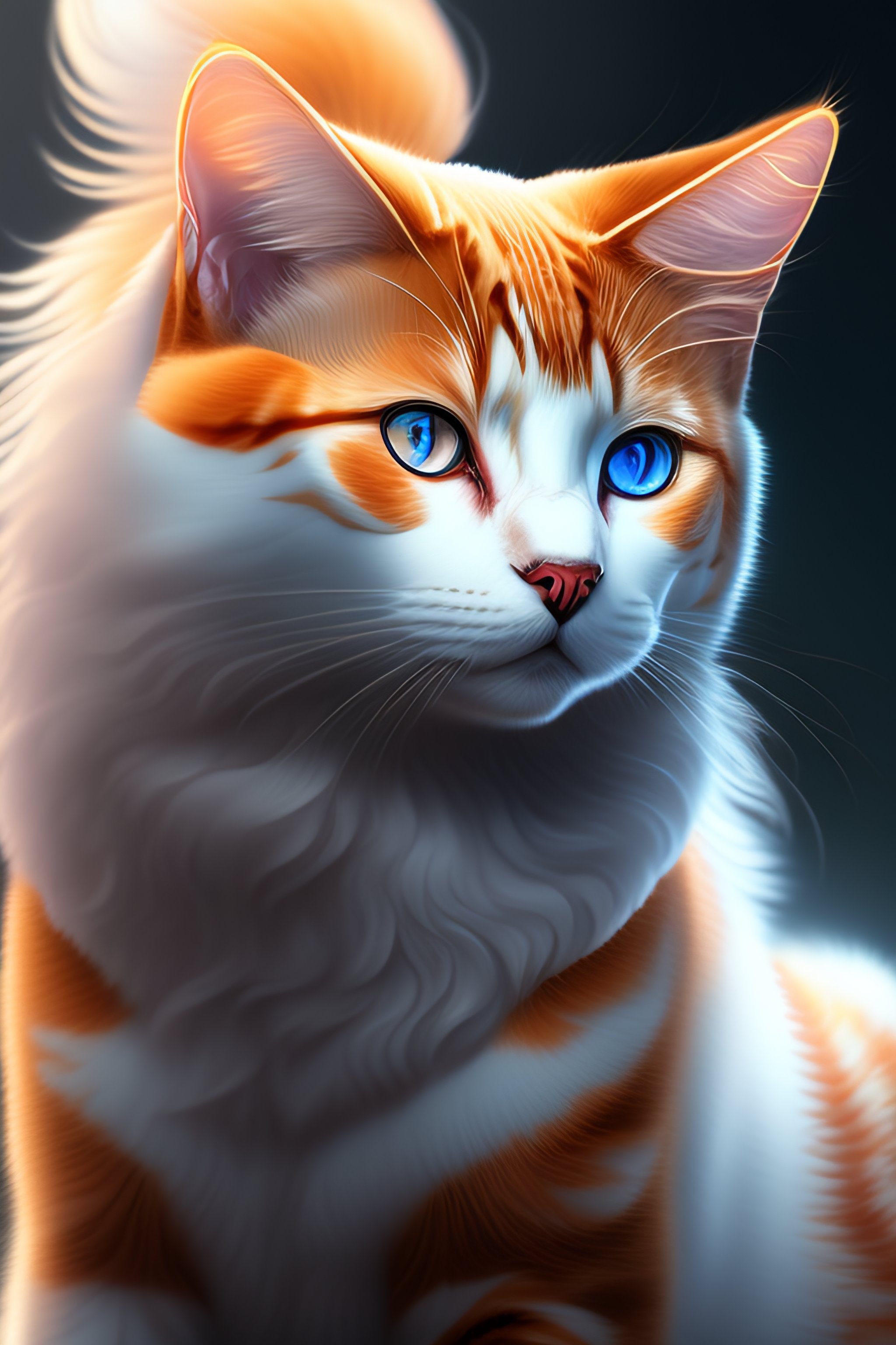 Lexica - Fusion ghost and calico cat , digital art, digital painting ...