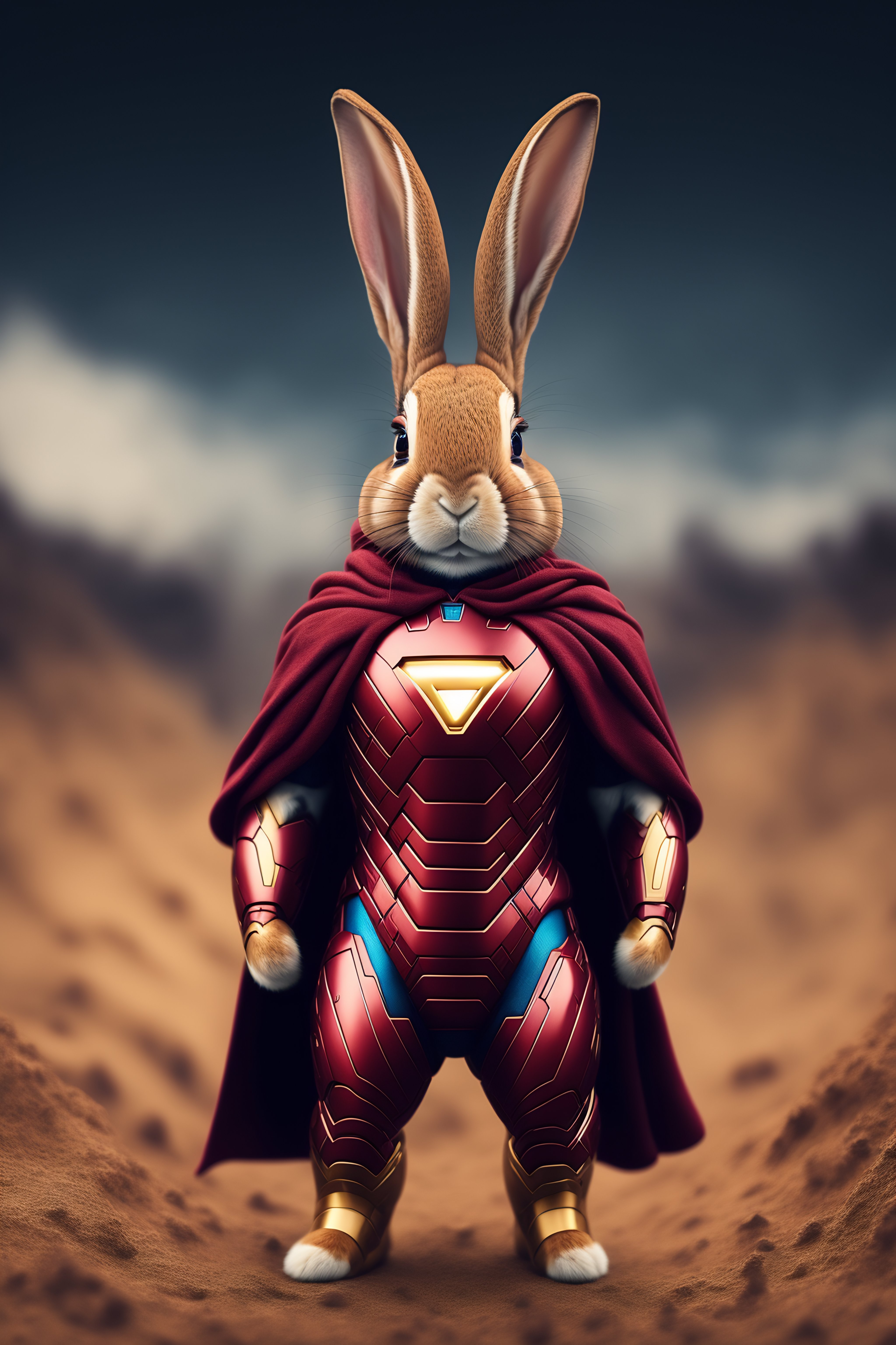 Lexica - Rabbit, ironman, super hero, hyper-realistic, Tonny Stark ...