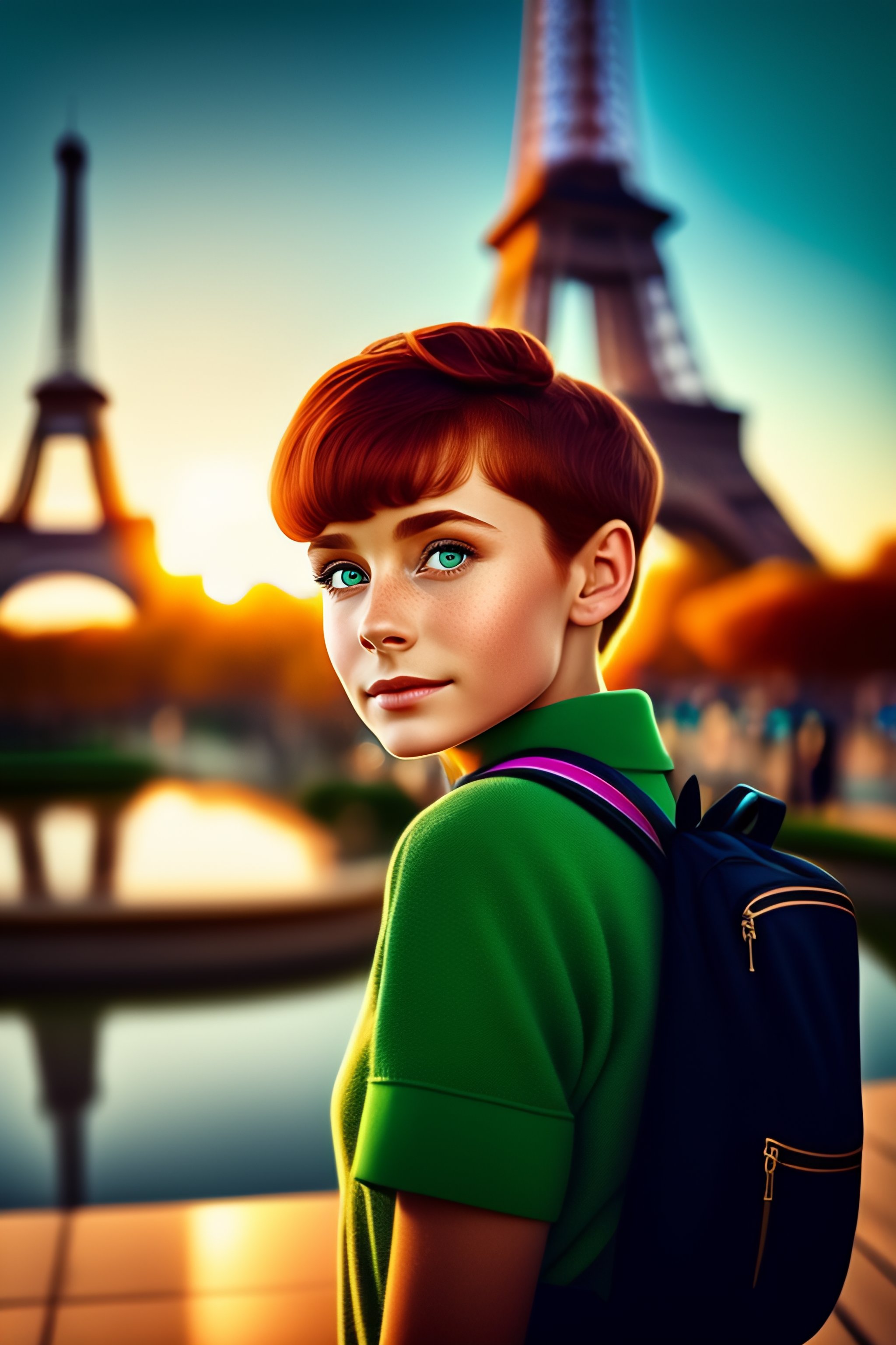 lexica-12-years-old-girl-walking-by-the-eiffel-tower-audrey-hepburn