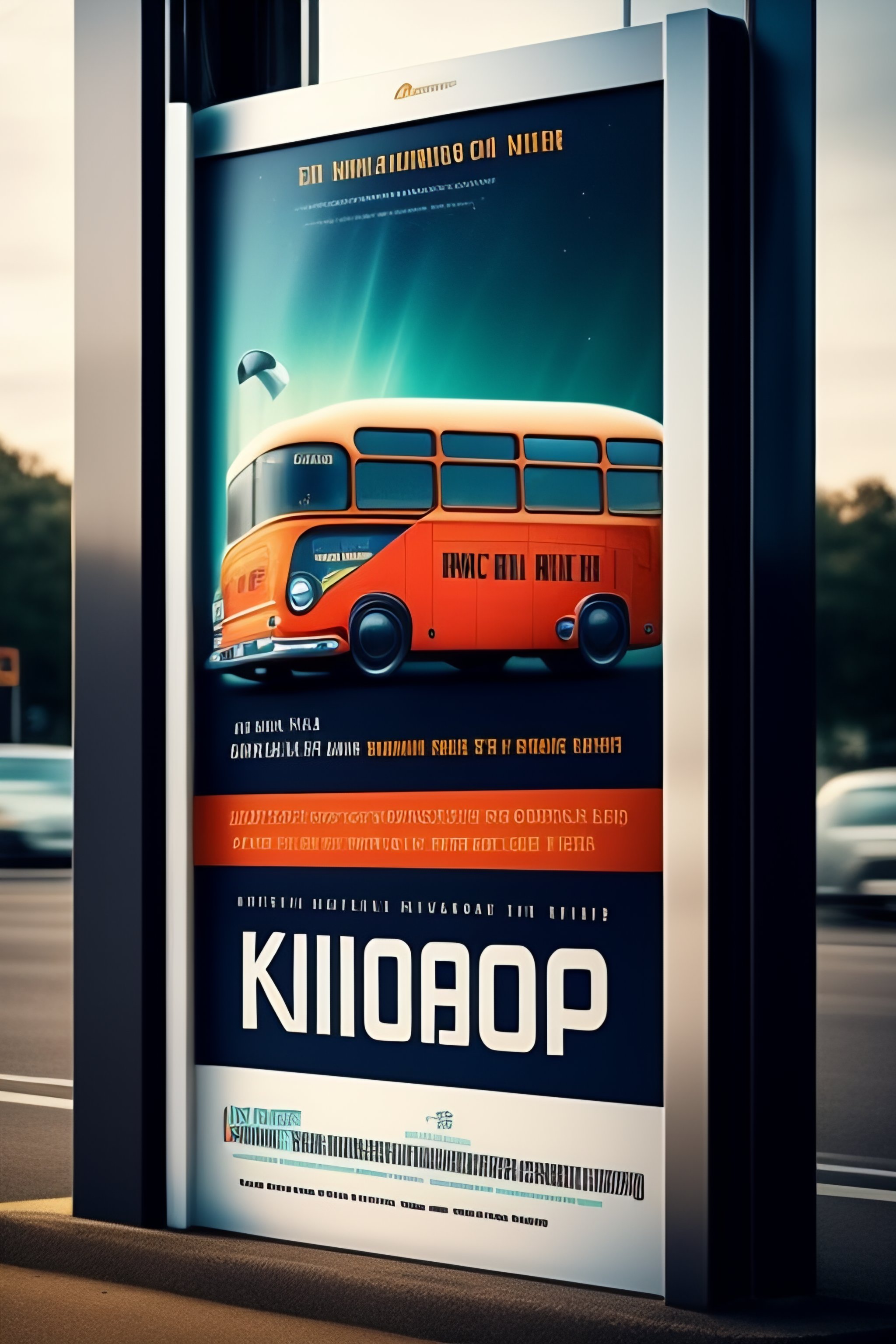 Lexica - An advertisement poster on a bus stop describing a killer robot