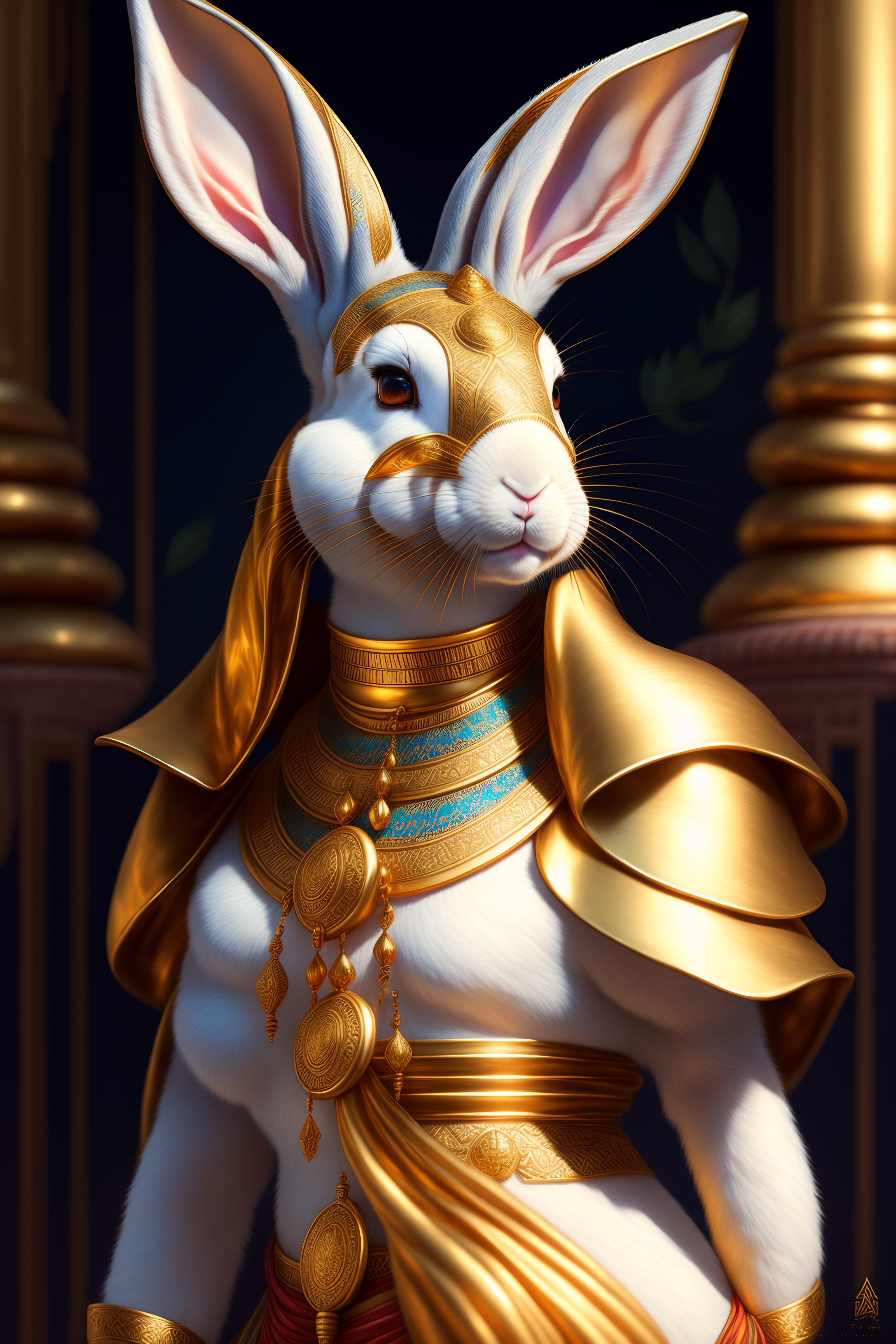 Lexica - Rabbit in Egyptian clothing style, highly detailed, digital ...