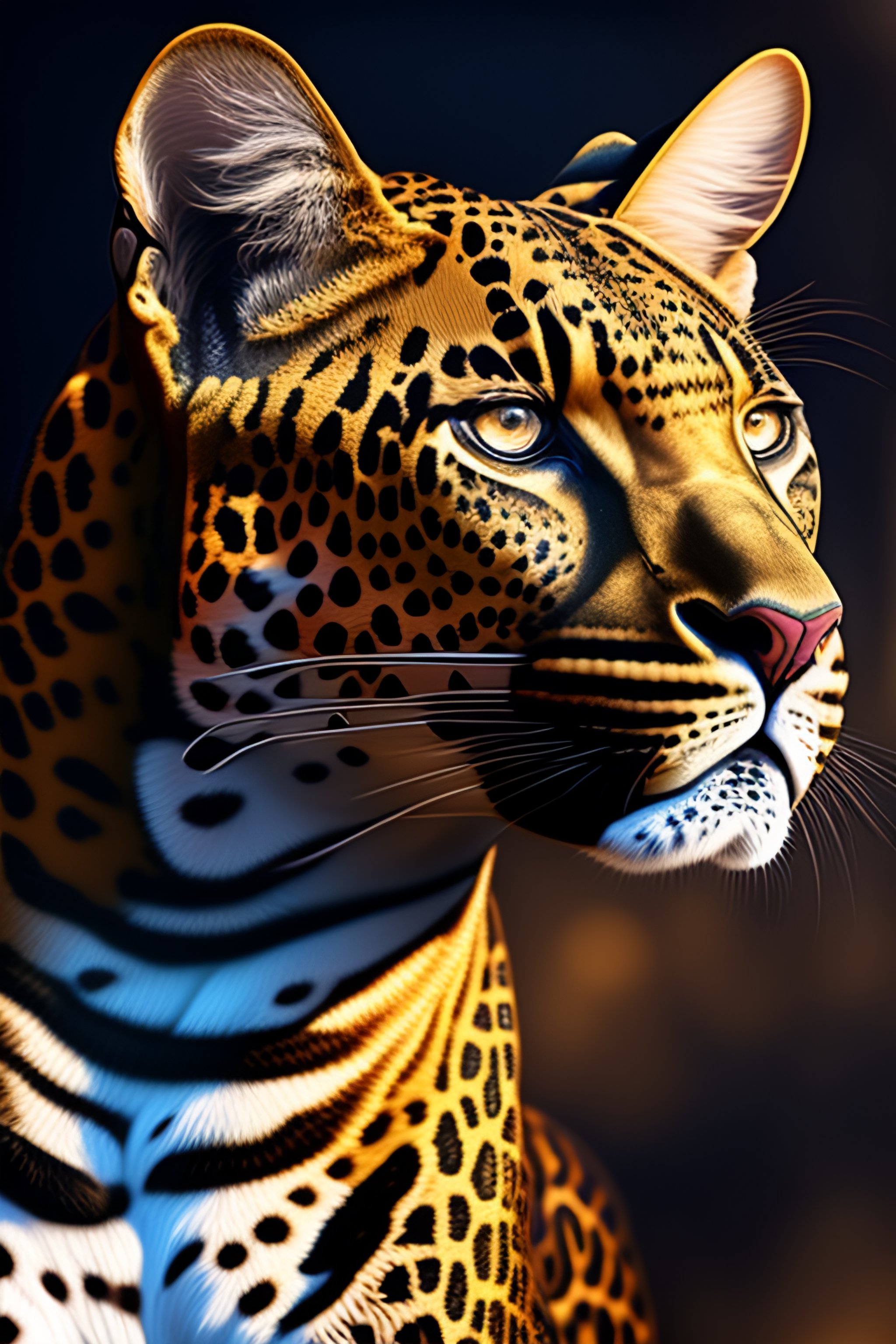 Lexica - Close up profile of a bow tied leopard, hyper realistic ...