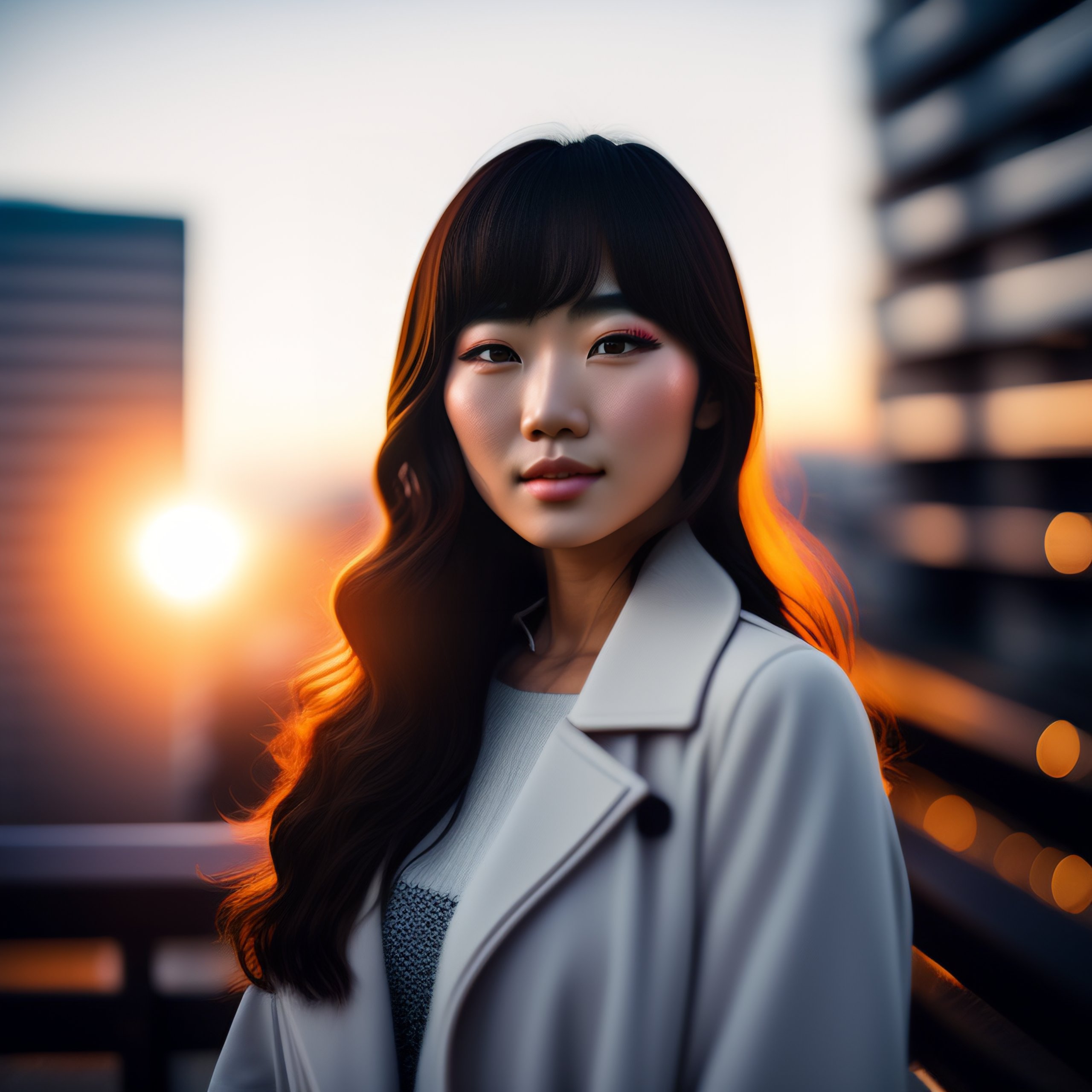 Lexica - A filmlike Photograph of a Japanese idol girl posing on a ...